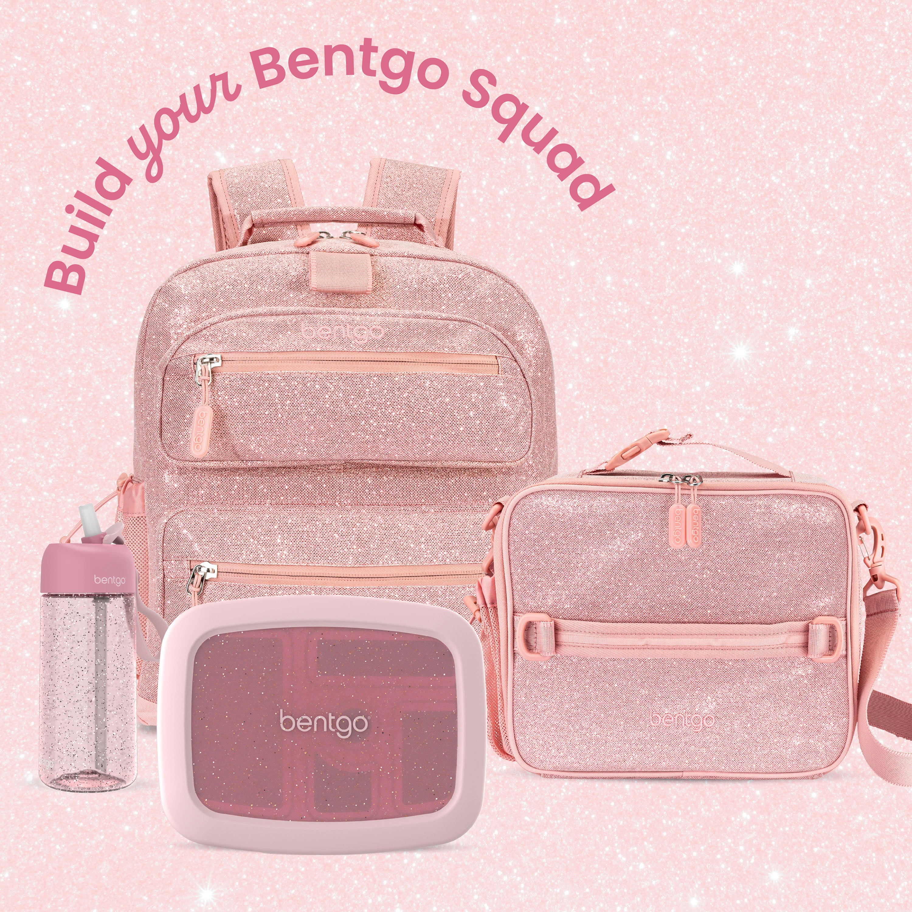 Bentgo Kids Prints Backpack - Petal Pink Glitter | Build Your Bentgo Squad