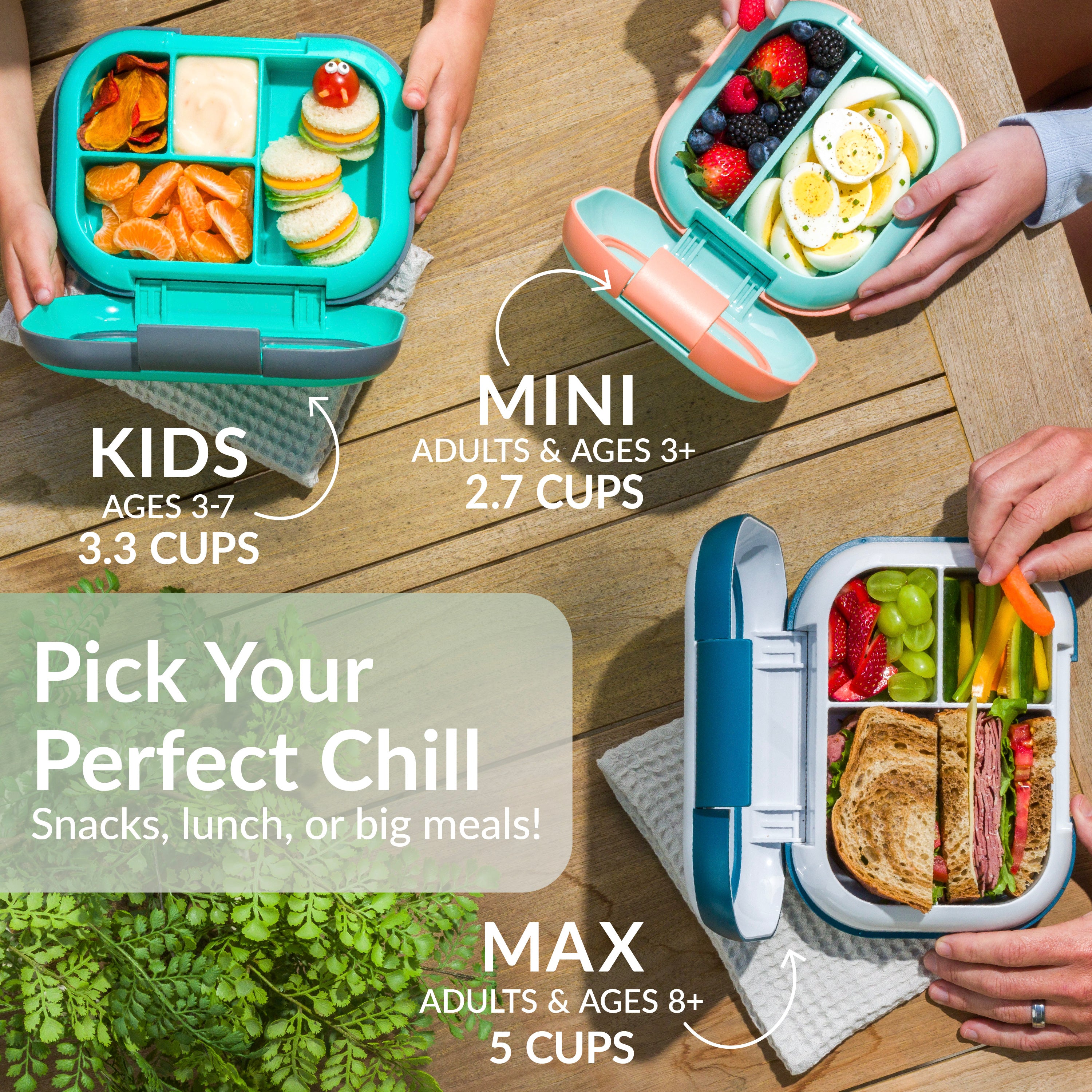Bentgo® Chill Max Lunch Box - Clay Green and Gray | Pick Your Perfect Chill - Snacks, Lunch, Or Big Meals