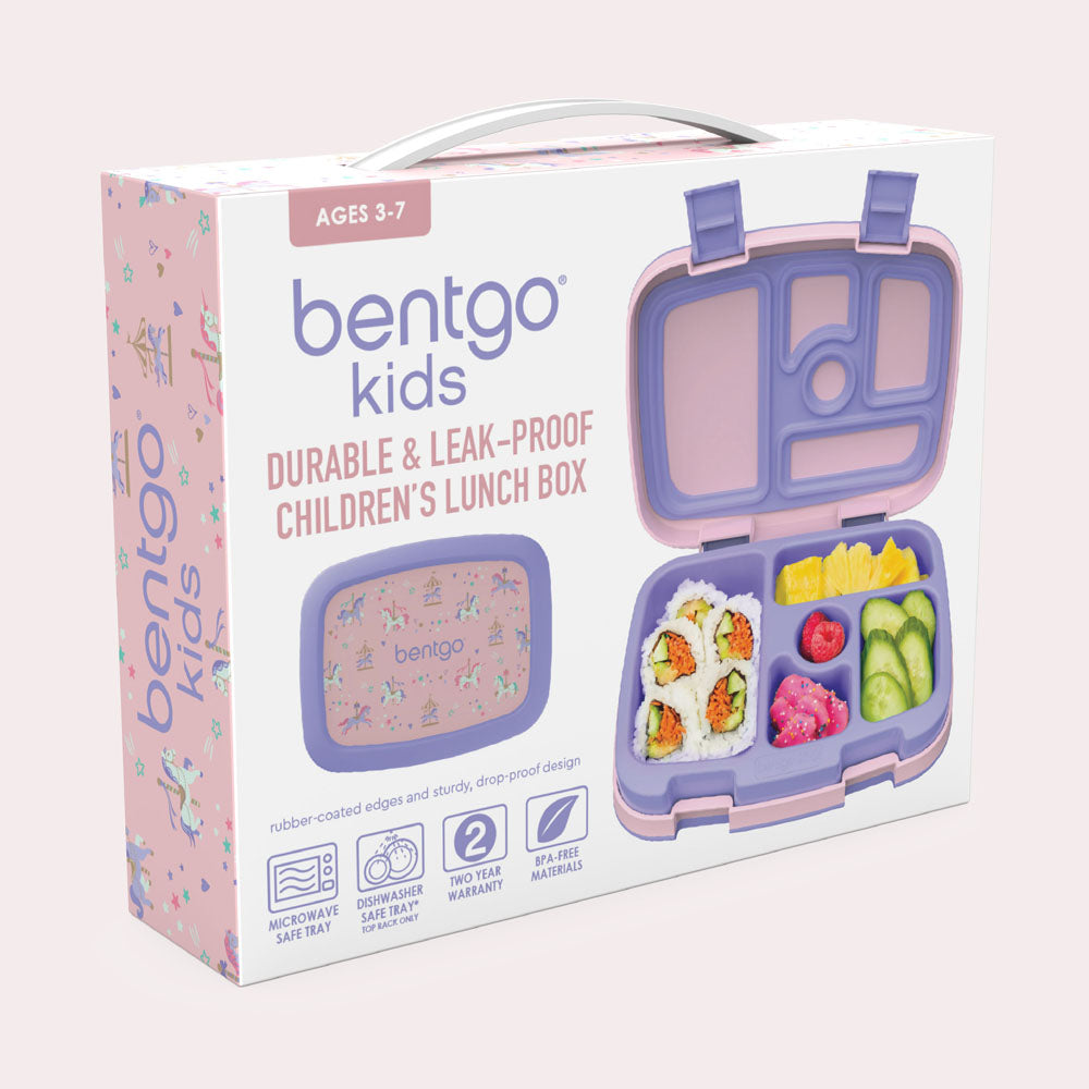 Bentgo Kids Prints Lunch Box - Carousel Unicorns | Product Packaging