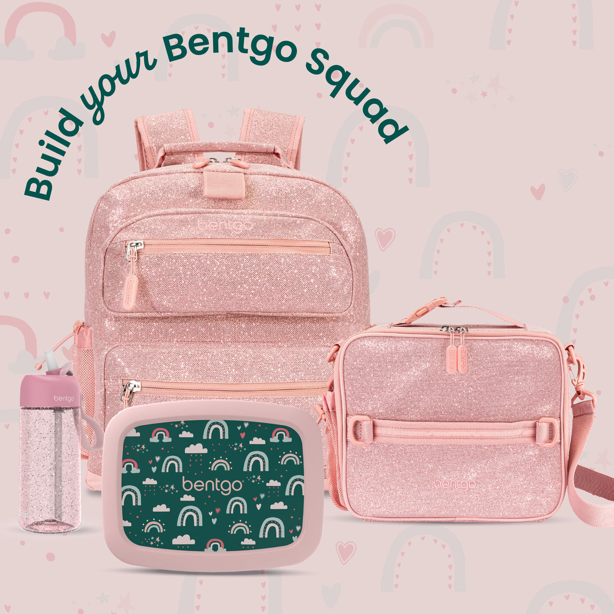 Bentgo Kids Prints Lunch Box - Green Rainbow | Kids Lunch Box - Build Your Bentgo Squad