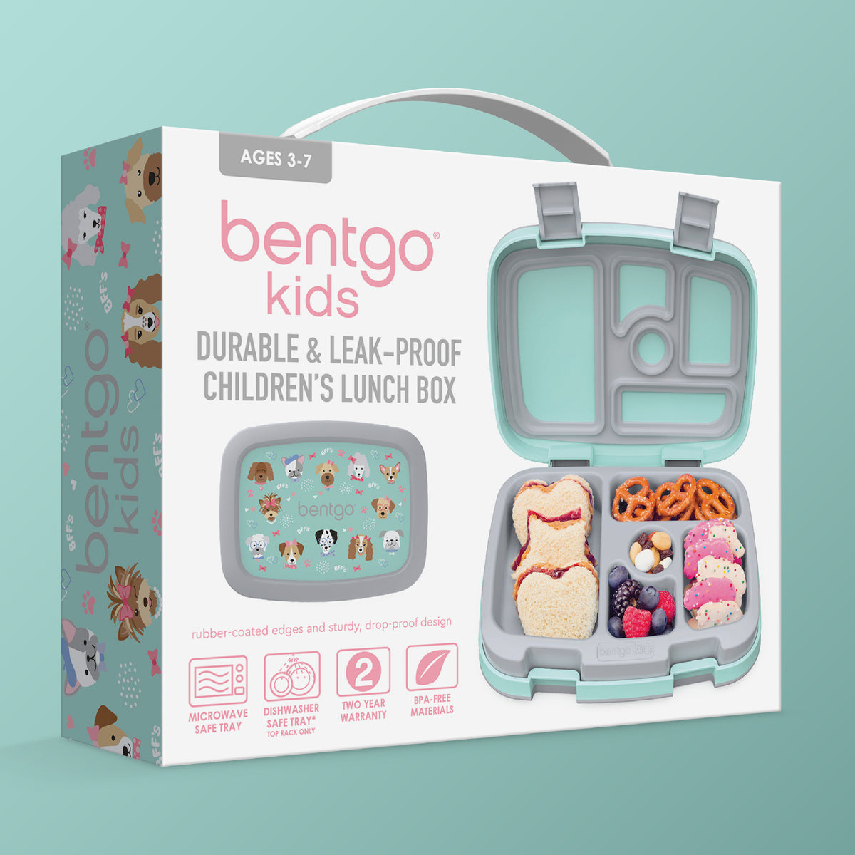 Bentgo Kids Prints Lunch Box - Puppy Love | Kids Lunch Box Packaging