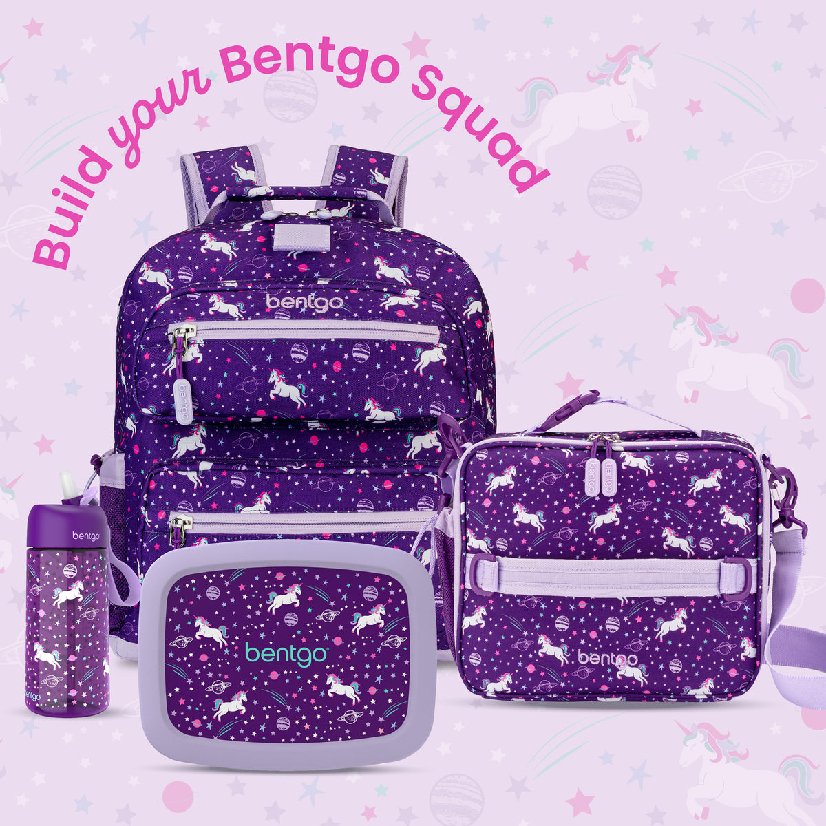 Bentgo Kids Prints Lunch Box - Unicorn | Kids Lunch Box - Build Your Bentgo Squad