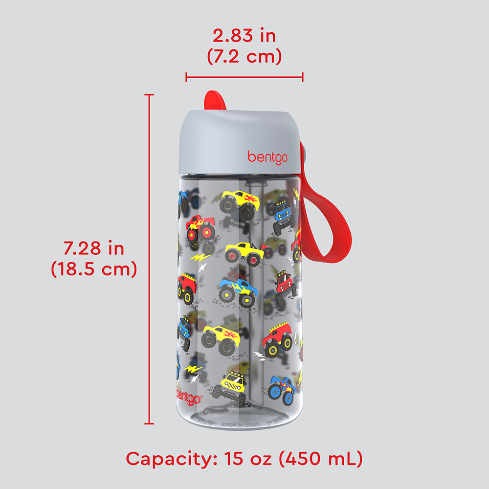 Bentgo® Kids Water Bottle - Trucks | Dimensions + What’s In The Box