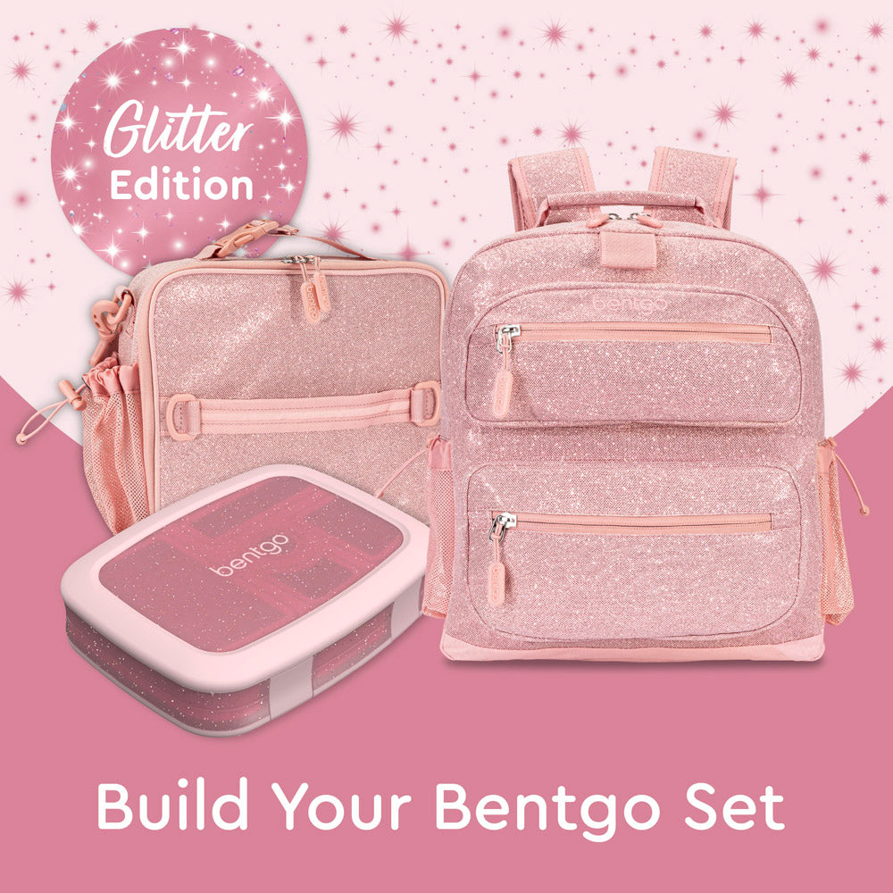Bentgo® Kids Lunch Box (Glitter & Confetti) - Petal Pink Glitter