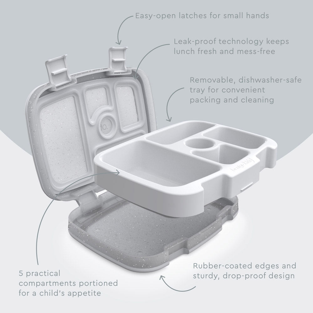 Bentgo® Kids Lunch Box (Glitter & Confetti) - Silver Glitter