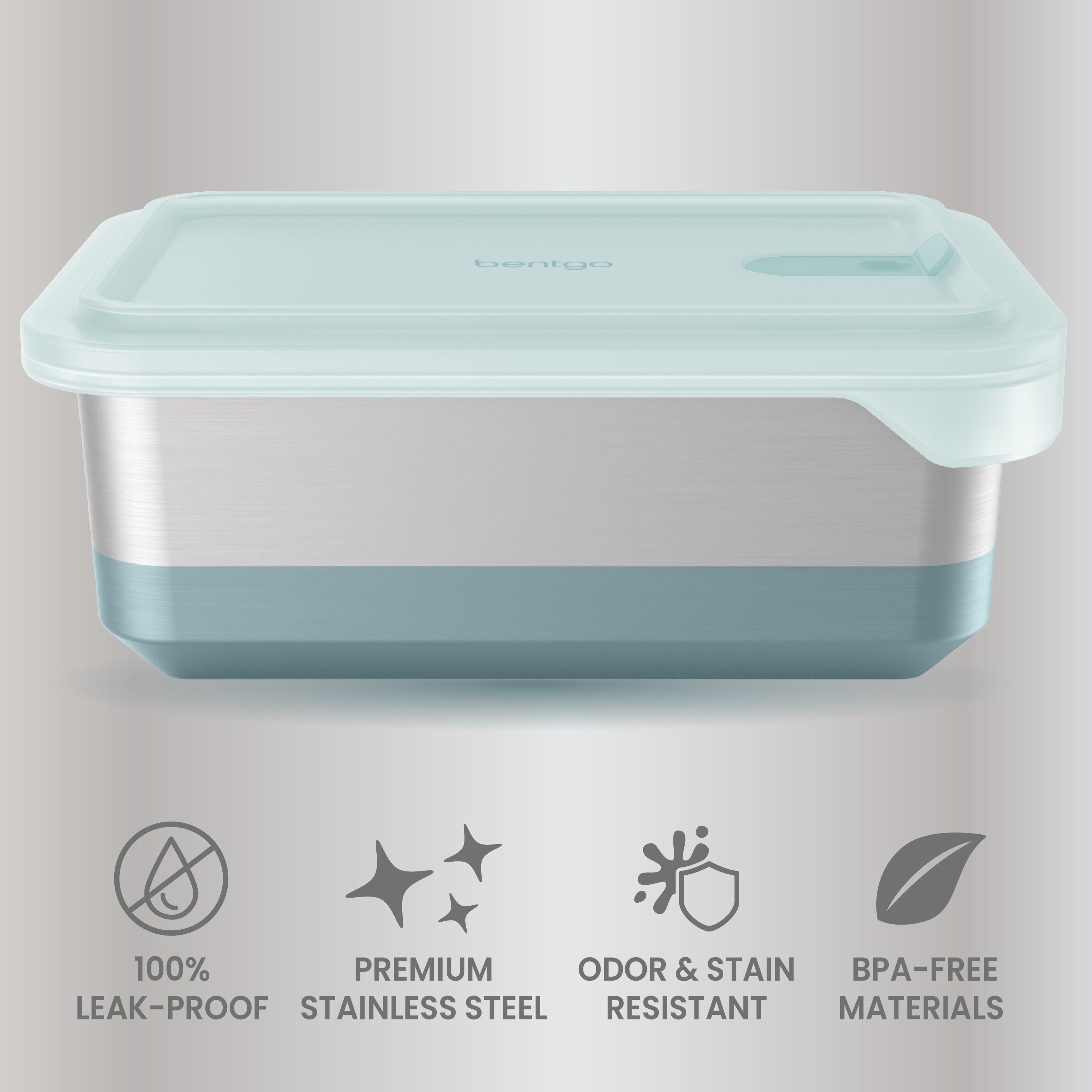 Bentgo® MicroSteel Heat & Eat Container - Family Size 8.5 Cups - Aqua | 100% Leak-Proof, Premium Stainless Steel, Odor & Stain Resistant & Made With BPA-Free Materials