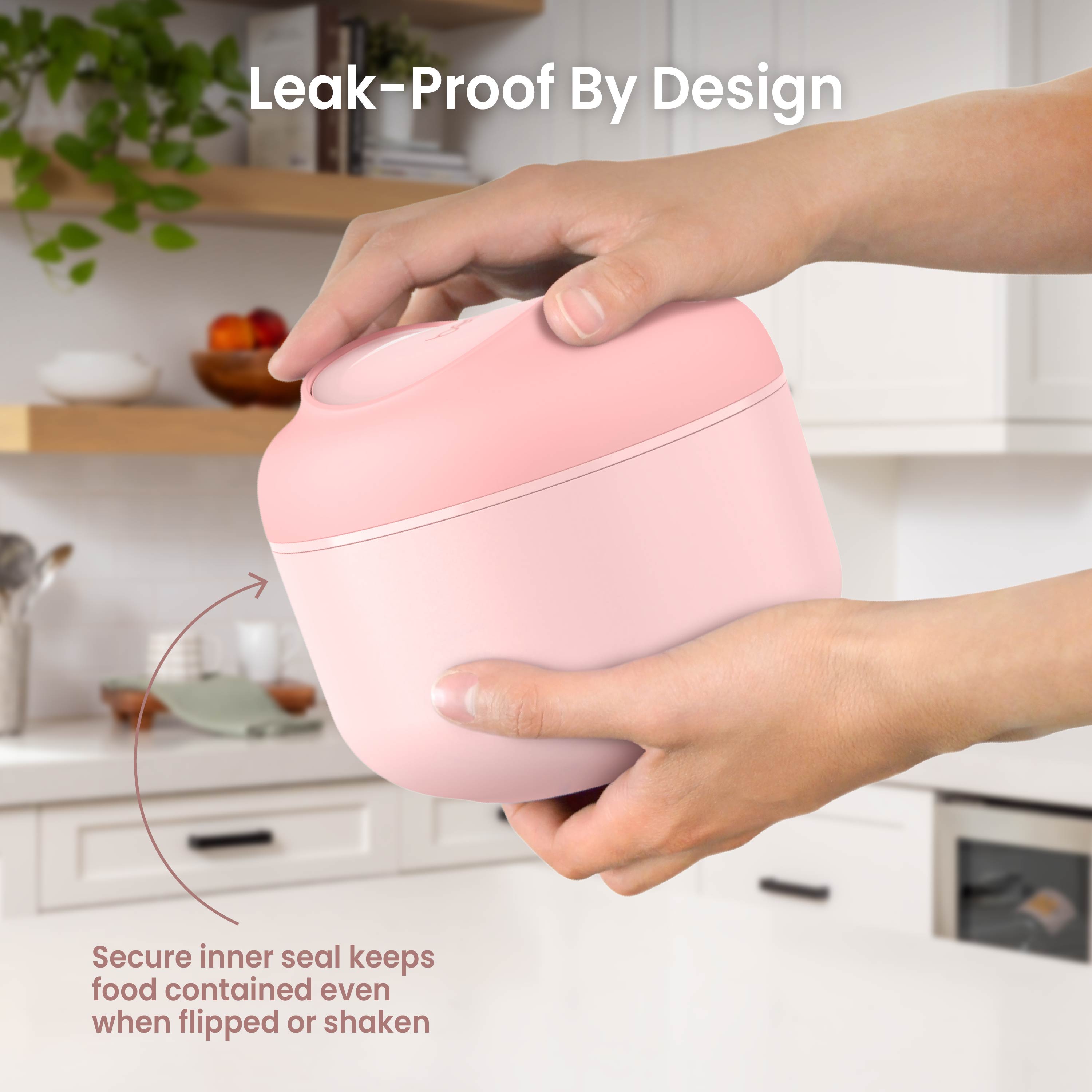 Bentgo® Bowl - Blush | Leak-Proof By Design - Secure Inner Seal Keeps Food Contained Even When Flipped Or Shaken