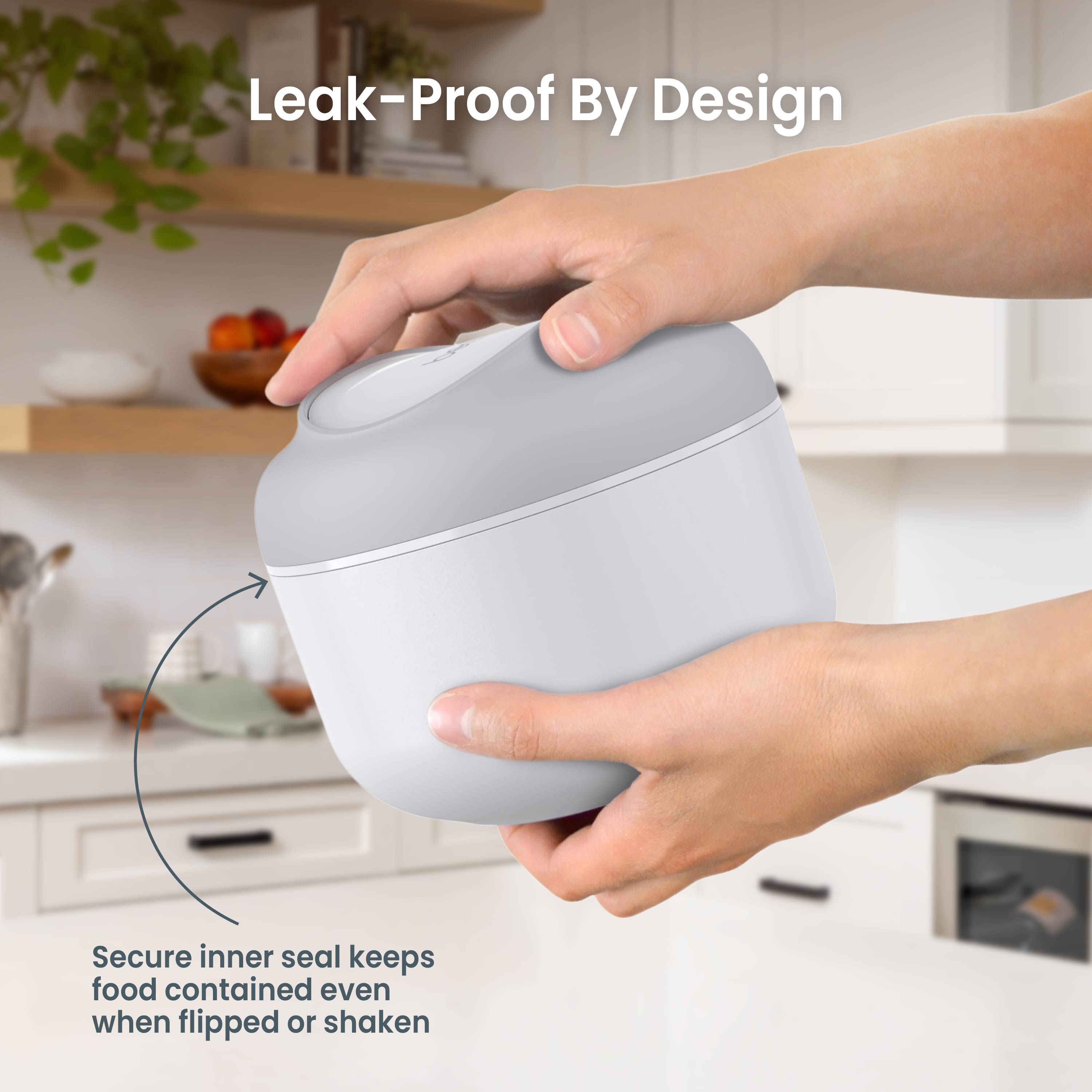 Bentgo® Bowl (2-Pack) - Gray | Leak-Proof By Design - Secure Inner Seal Keeps Food Contained Even When Flipped Or Shaken