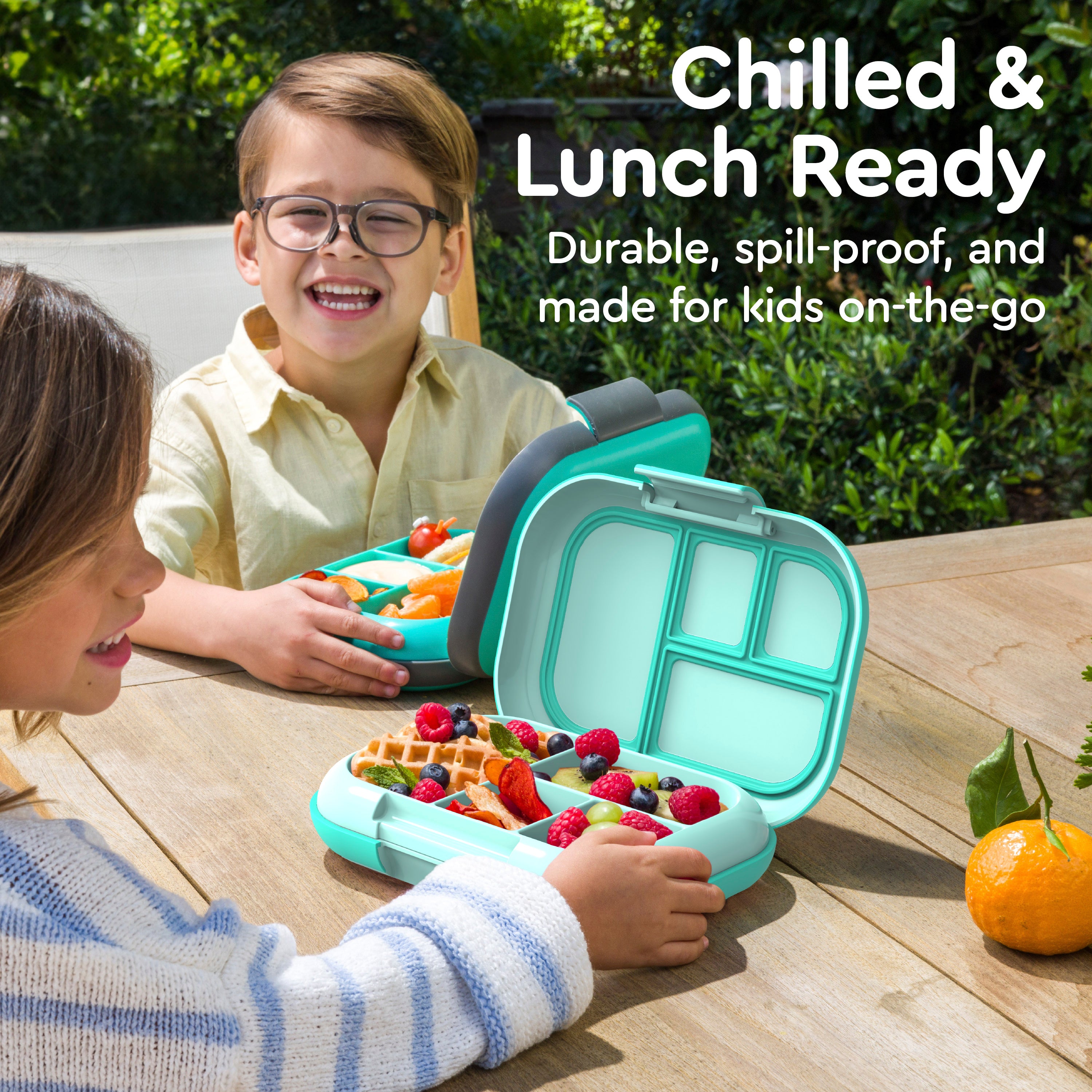 Bentgo® Chill Kids Lunch Box - Aqua | Chilled & Lunch Ready - Durable, Spill-Proof, And Made For Kids On-The-Go