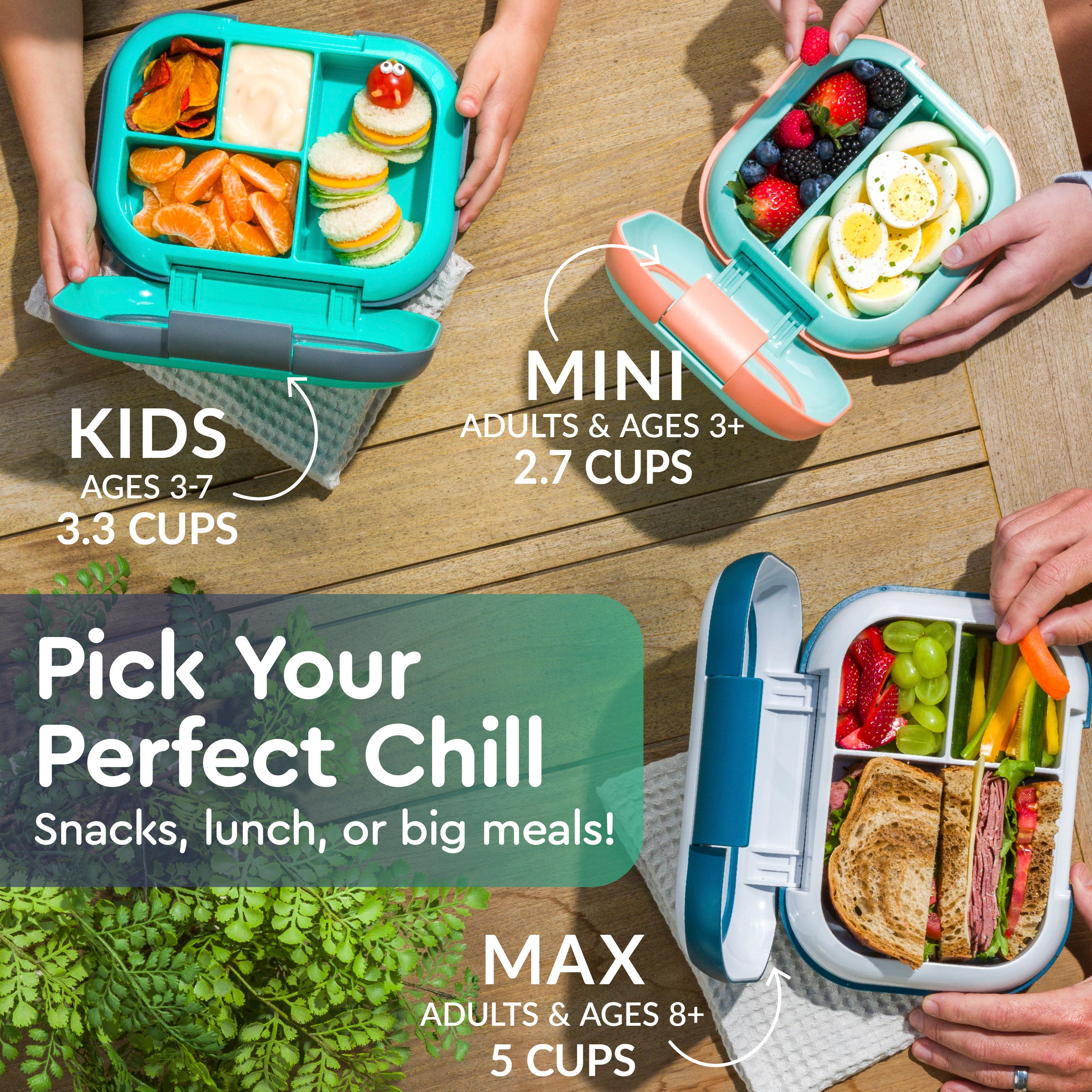 Bentgo® Chill Kids Lunch Box - Green/Navy | Pick Your Perfect Chill - Snacks, Lunch, Or Big Meals