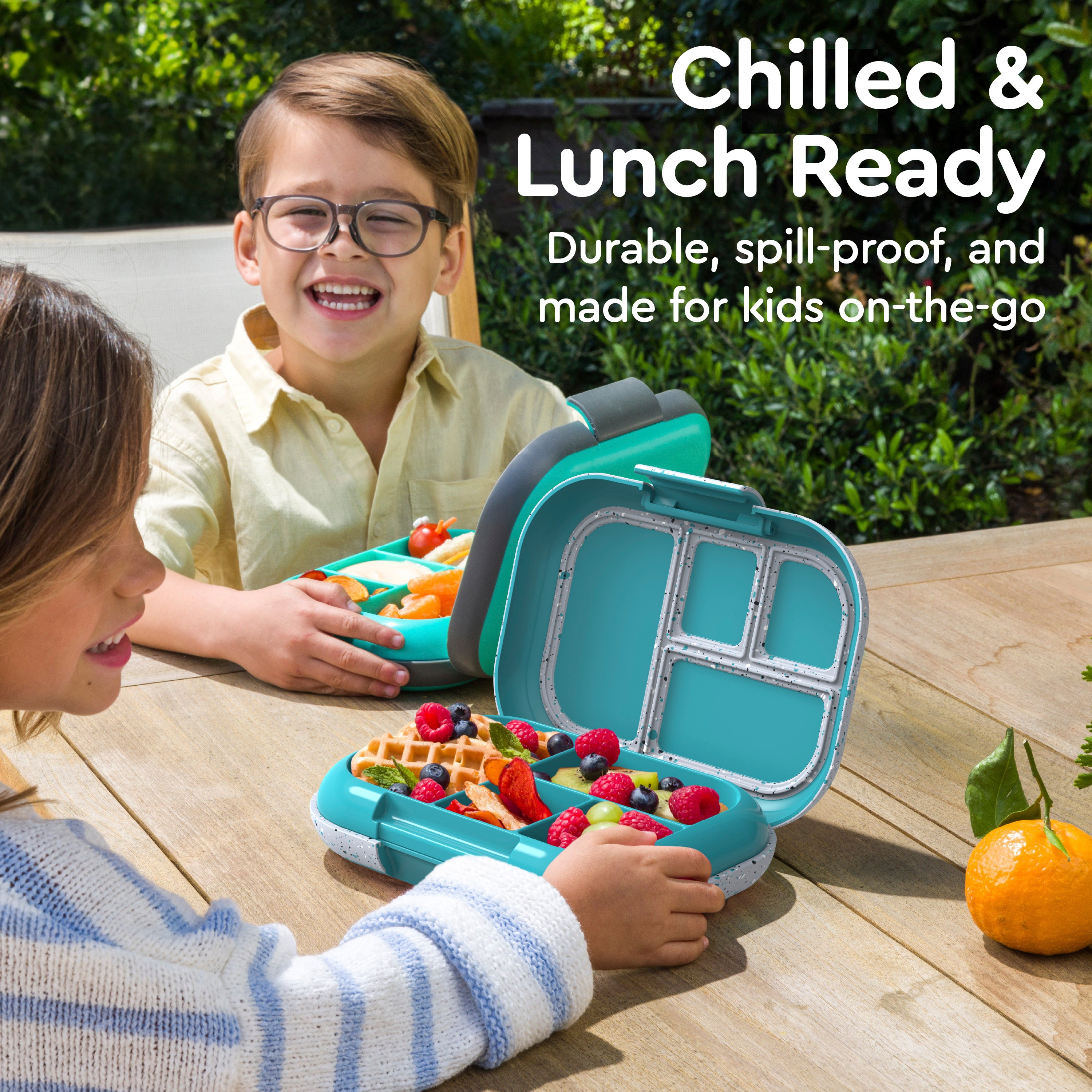 Bentgo® Chill Kids Lunch Box - Truly Teal Speckle | Chilled & Lunch Ready - Durable, Spill-Proof, And Made For Kids On-The-Go