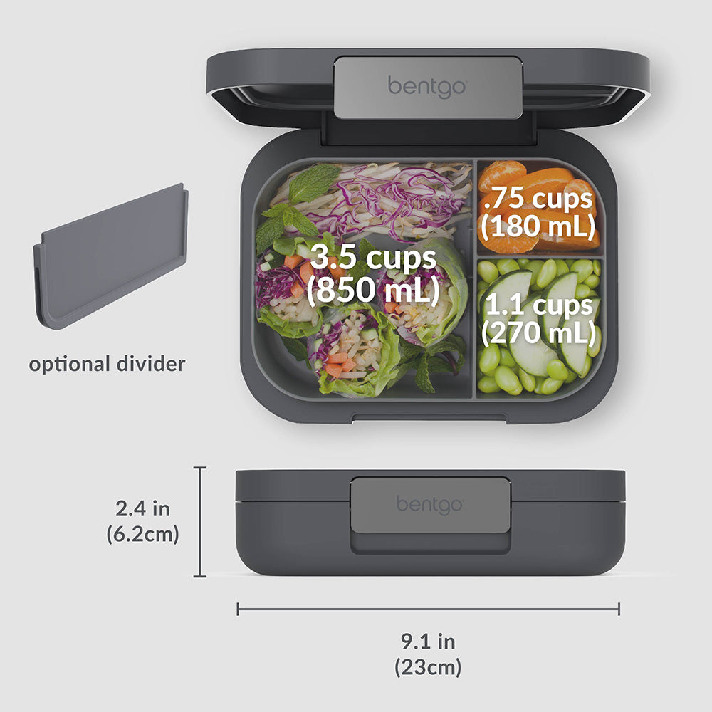 Bentgo® Modern Lunch Box - Dark Gray | Product Dimensions