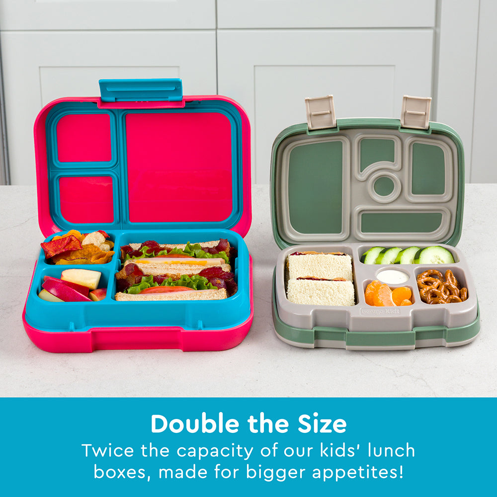 Bentgo® Pop Lunch Box- Flame Red/Turquoise | Double The Size - Twice The Capacity Of Our Kids’ Lunch Boxes, Made For Bigger Appetites!