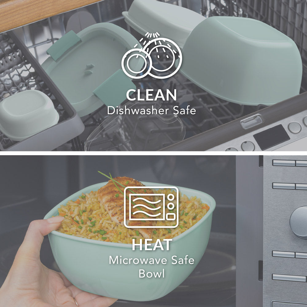 Bentgo® All-in-One Salad Container - Coastal Aqua | Dishwasher Safe and Microwave Safe