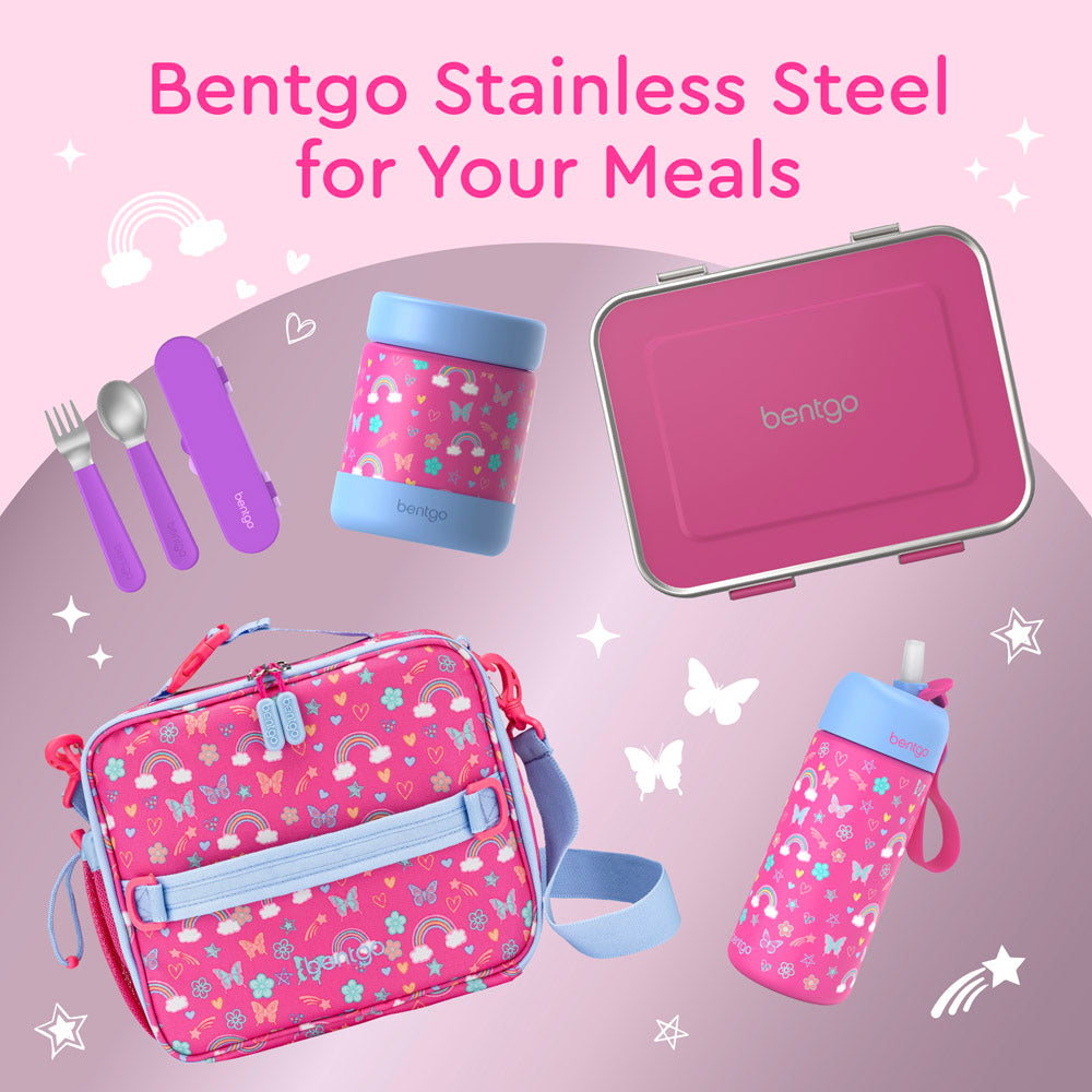 Bentgo® Kids Stainless Steel Lunch Box - Fuchsia | Bentgo Stainless Steel For Your Meals