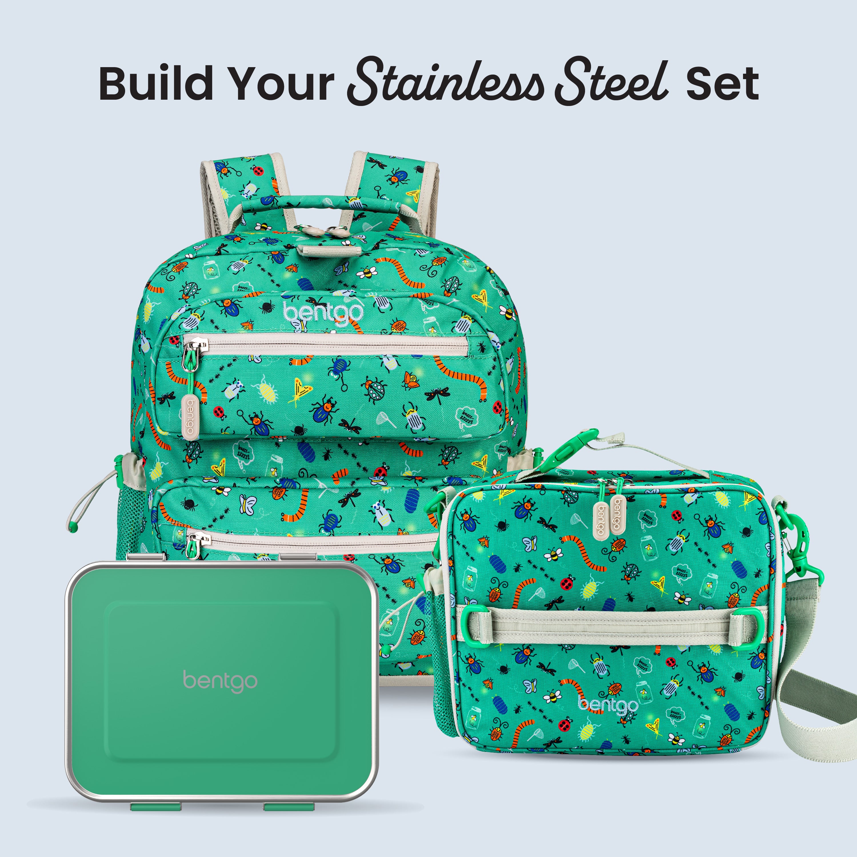 Bentgo Kids Stainless Steel Lunch Box - Green | Build Your Stainless Steel Set