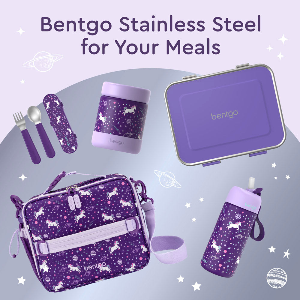Bentgo® Kids Stainless Steel Lunch Box - Purple | Bentgo Stainless Steel For Your Meals