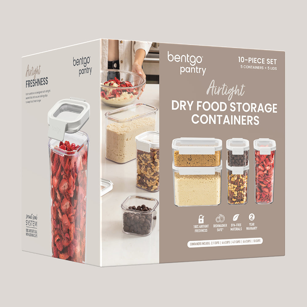 Bentgo® Pantry Airtight Dry Food Storage Containers (10-pcs) - Snow | Packaging