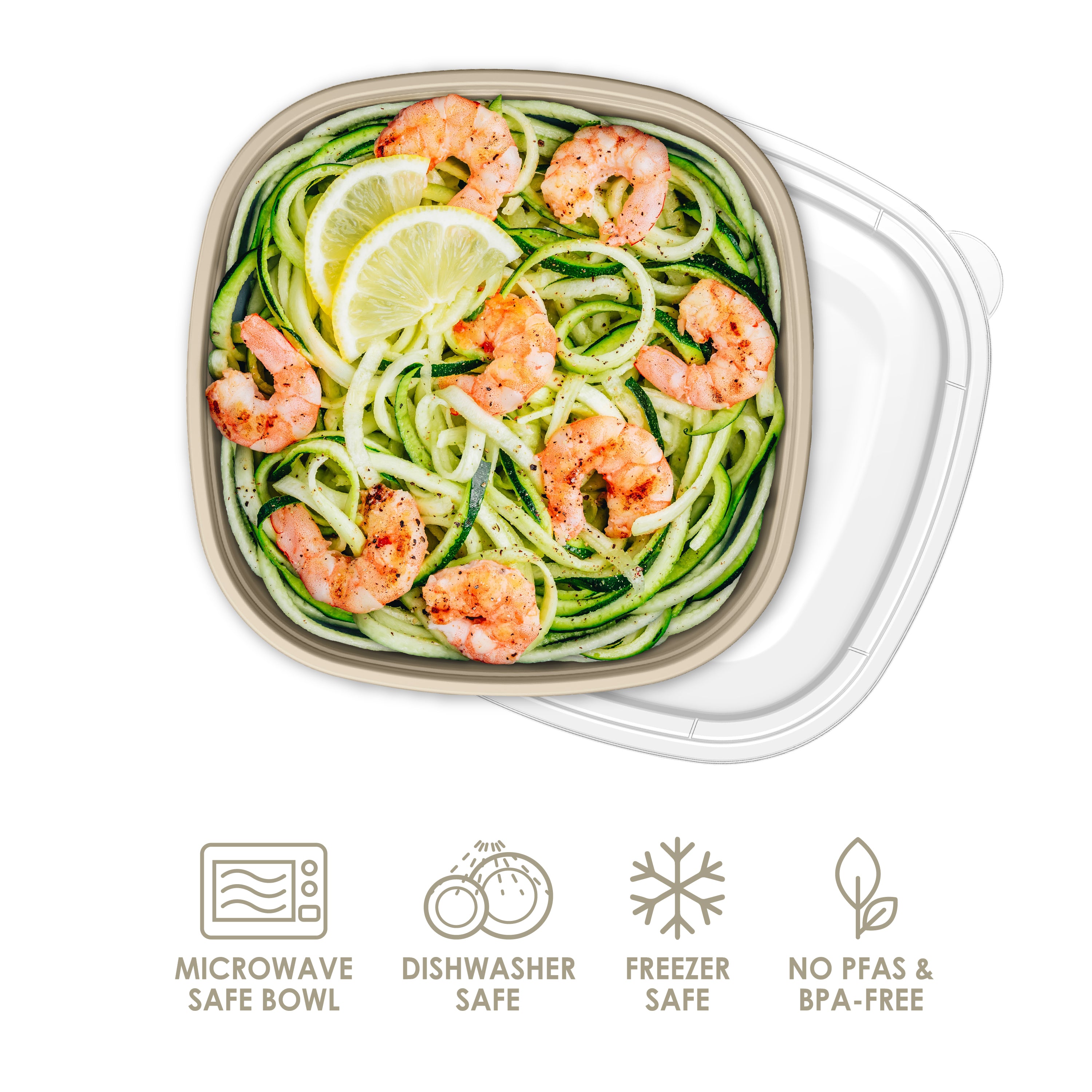 Bentgo® Prep 1-Compartment Bowls - Champagne | Microwave Safe Bowl, Dishwasher Safe, Freezer Safe, No PFAs & BPA-Free