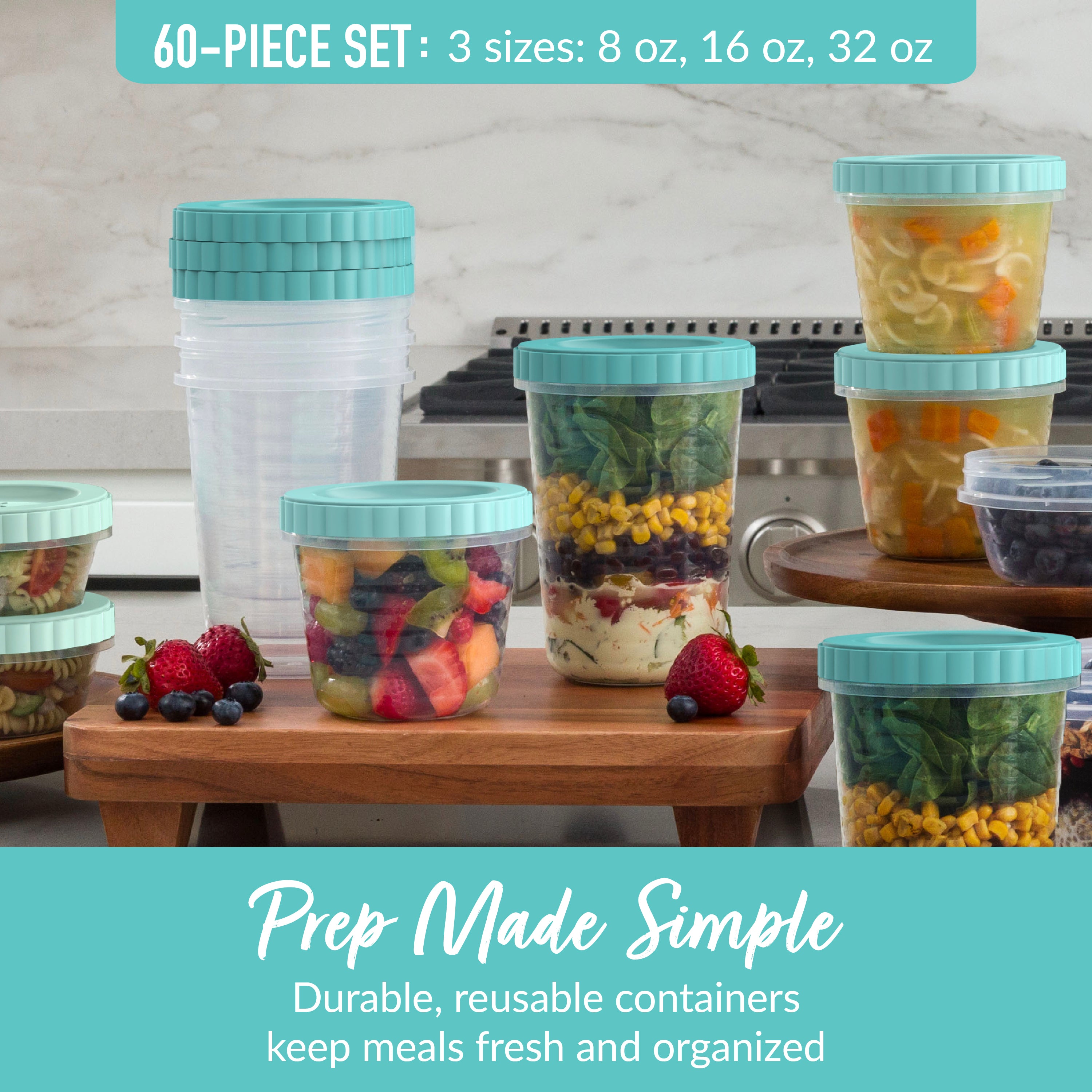 Bentgo® Prep Twist-Top Containers (60-Piece)