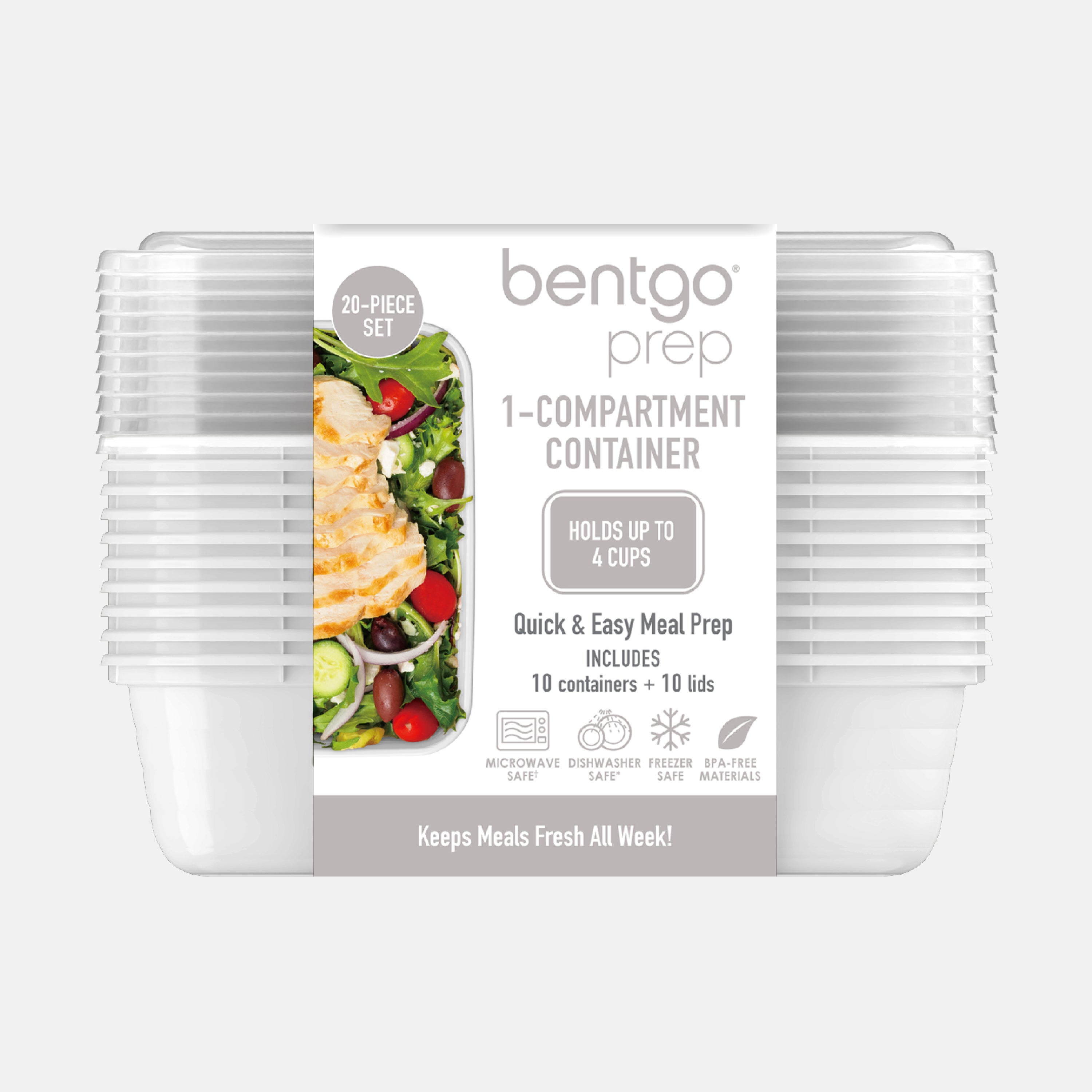 Bentgo® Prep 1-Compartment Meal Prep Containers (20-Piece) - White | Packaging