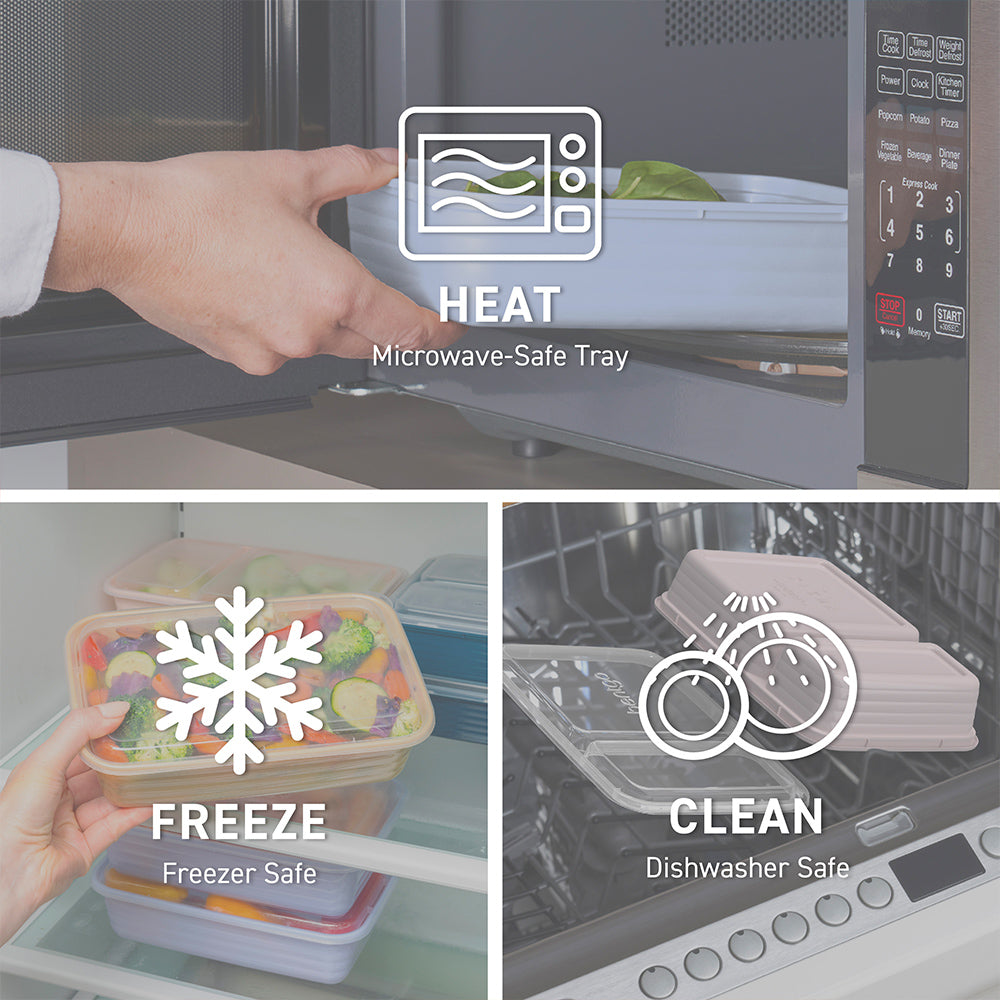 Bentgo® Prep 60-Piece Meal Prep Kit - Gleam Metallics | Microwave-Safe Tray, Freezer Safe, And Dishwasher Safe