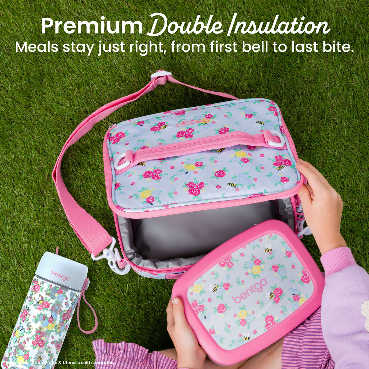 Bentgo® Kids Prints Lunch Bag - Blooming Floral | Premium Double Insulation - Meals Stay Just Right, From First Bell To Last Bite