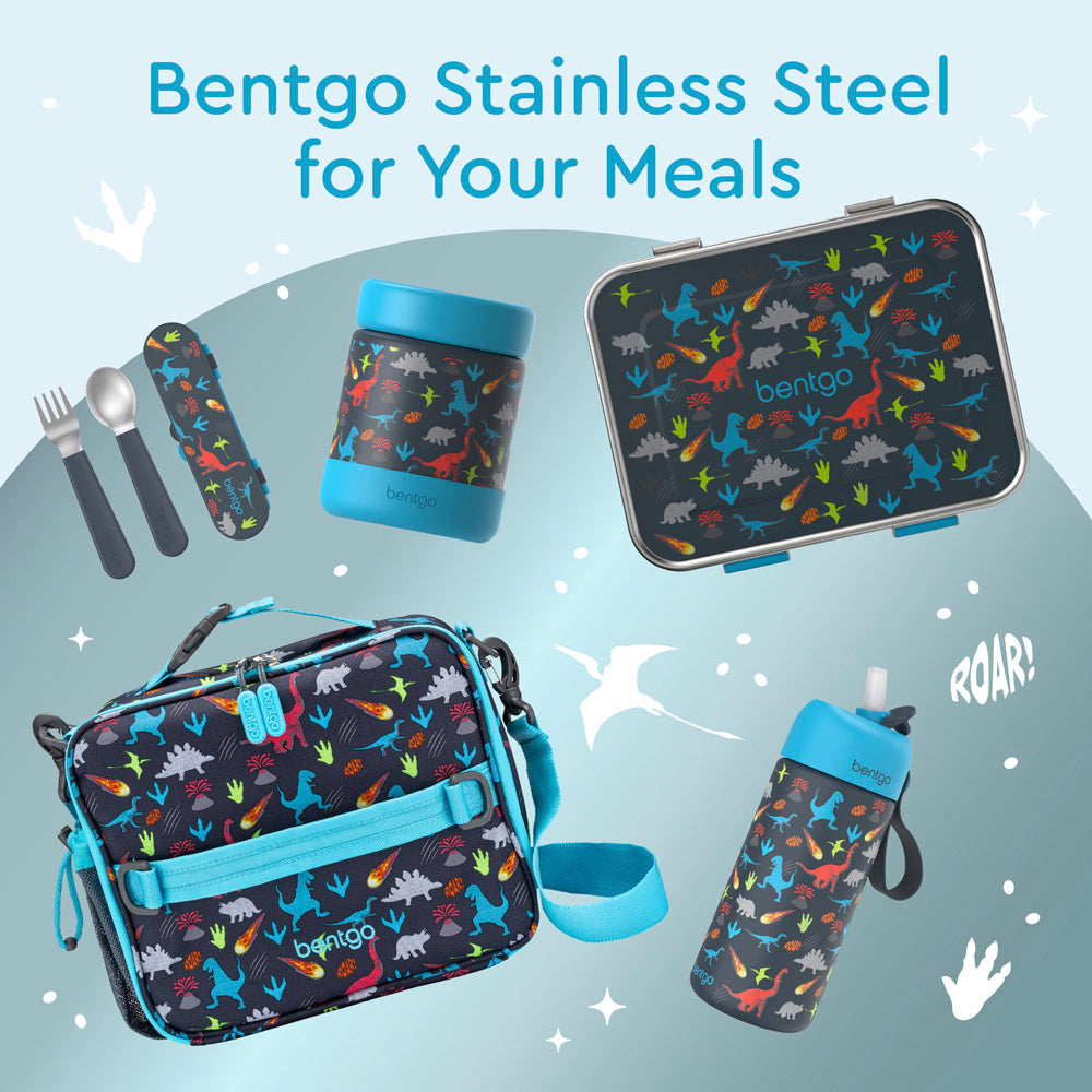 Bentgo® Kids Stainless Steel Prints Lunch Box - Dinosaur | Bentgo Stainless Steel For Your Meals