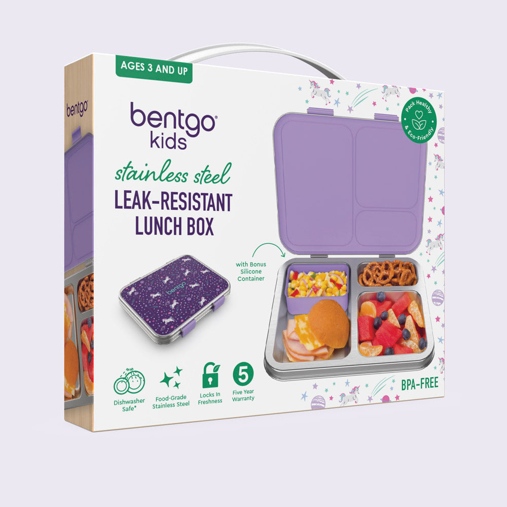 Bentgo® Kids Stainless Steel Prints Lunch Box - Unicorn | Packaging
