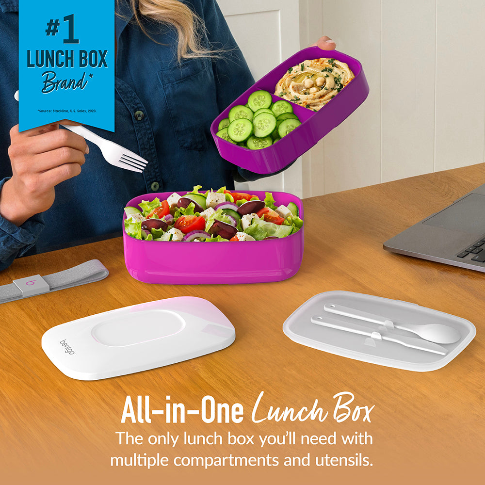 Bentgo® Classic Lunch Box (2-Pack) - Purple | All-In-One Lunch Box - The Only Lunch Box You’ll Need With Multiple Compartments And Utensils