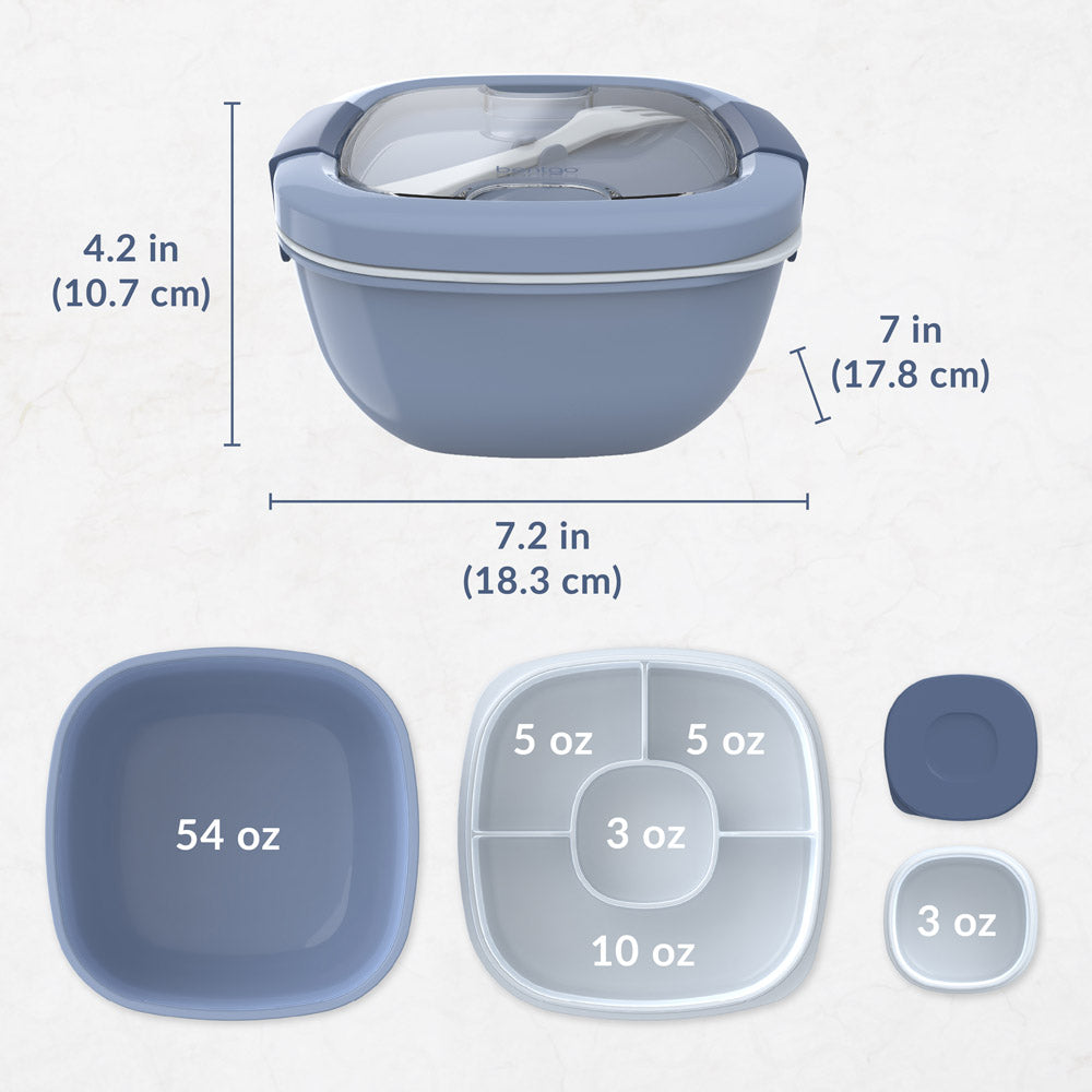 Bentgo® Salad Container (2-Pack) - Slate | Dimensions