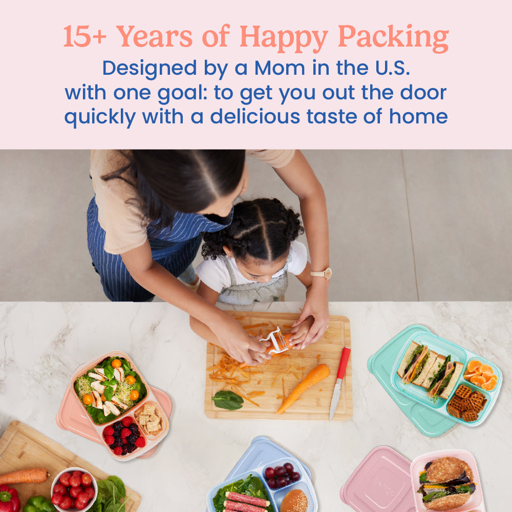 Bentgo® Easyboxes 4-Compartment Snack Containers 8-Piece Set - Pastels | 15+ Years of Happy Packing - Designed by a Mom in the U.S. with one goal: to get you out the door quickly with a delicious taste of home