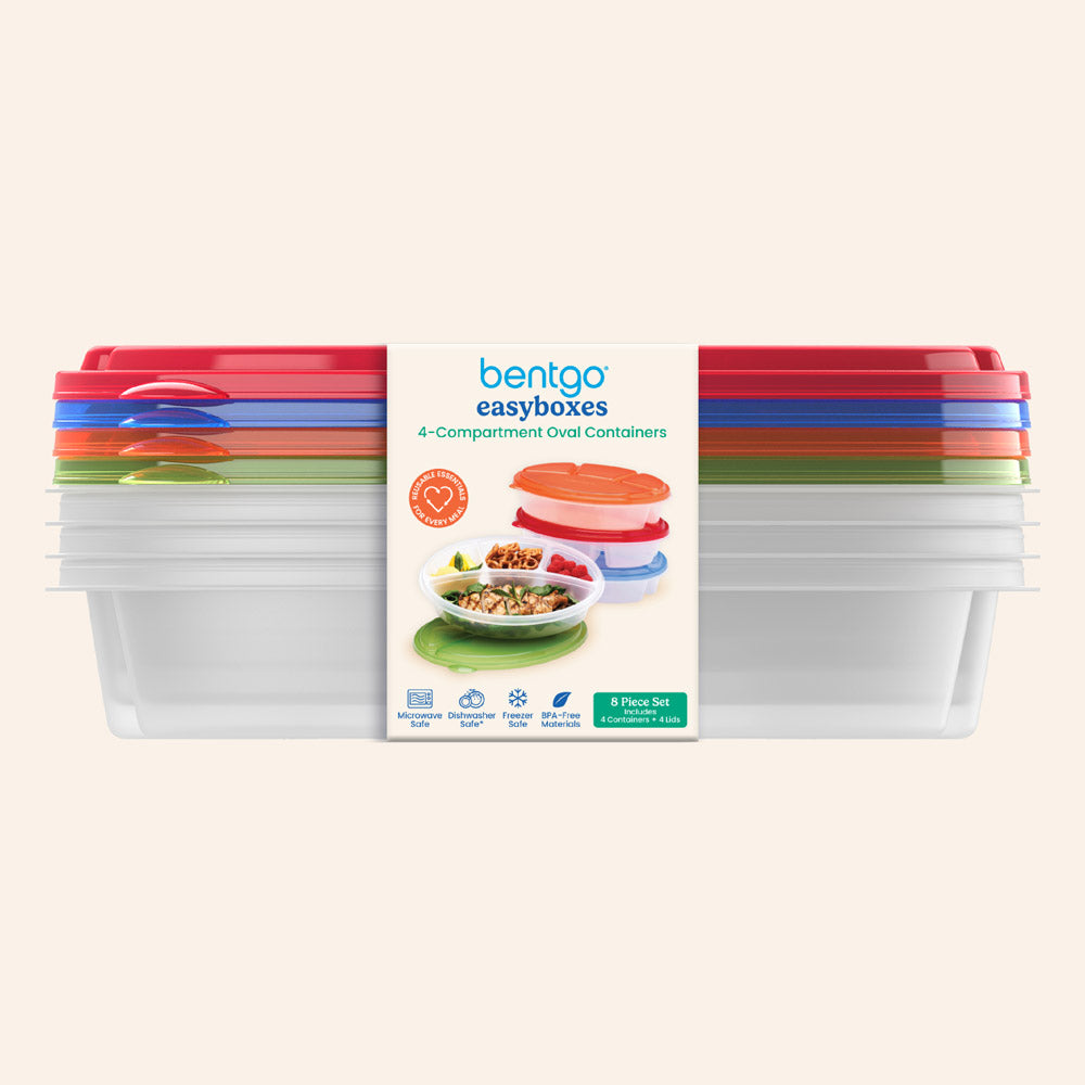 Bentgo® Easyboxes 4-Compartment Oval Containers - Classic | Packaging