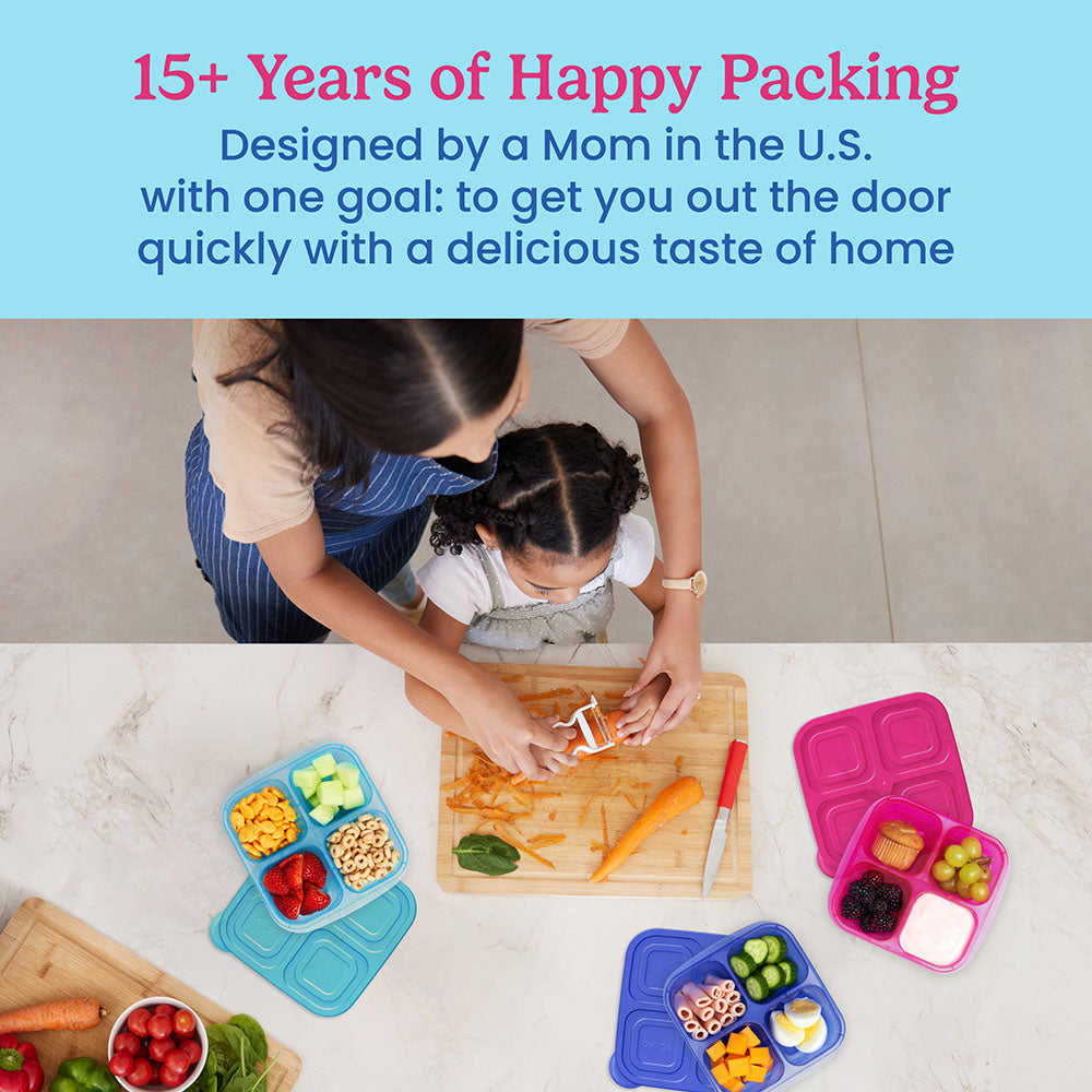 Bentgo® Easyboxes 4-Compartment Snack Containers 20-Piece Set - Jewel Brights | 15+ Years of Happy Packing - Designed by a Mom in the U.S. with one goal: to get you out the door quickly with a delicious taste of home