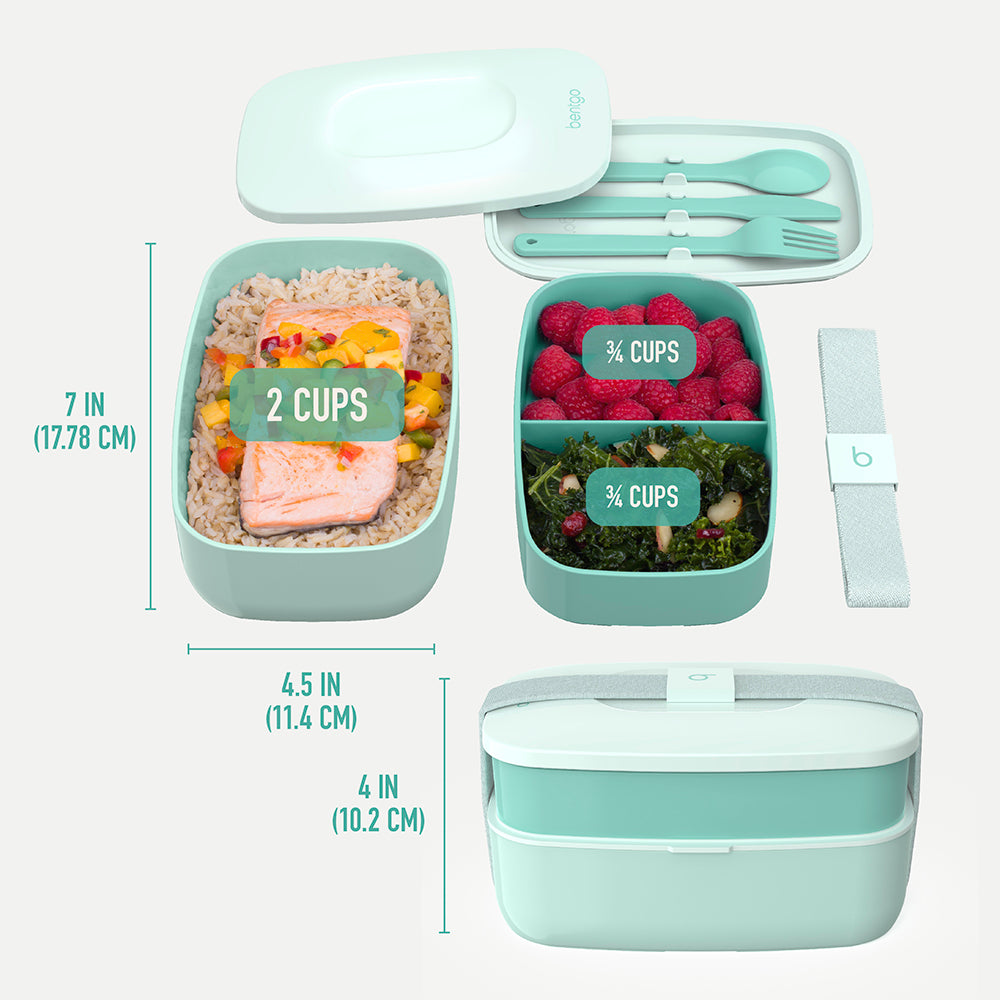 Bentgo® Classic Lunch Box - Coastal Aqua | Dimensions And What’s In The Box