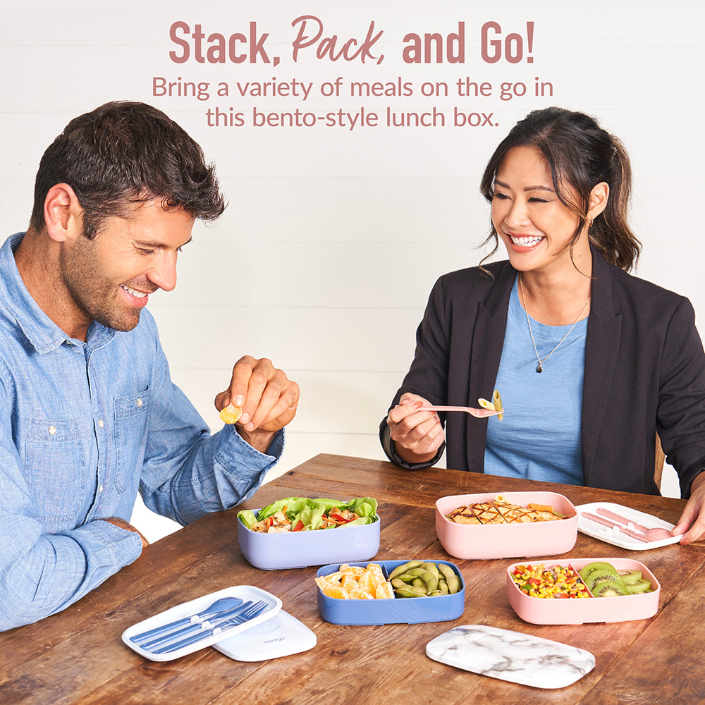 Bentgo® Classic Lunch Box - Blush Marble | Stack, Pack, And Go! - Bring A Variety Of Meals On The Go In This Bento-Style Lunch Box