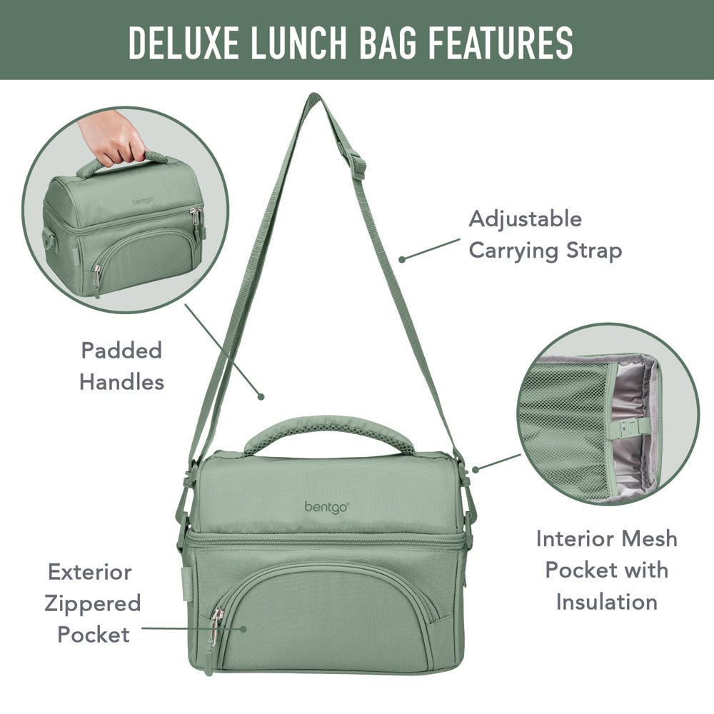 Bentgo® Deluxe 4-Piece Lunch Set | Bento Box Lunch Set - Khaki Green