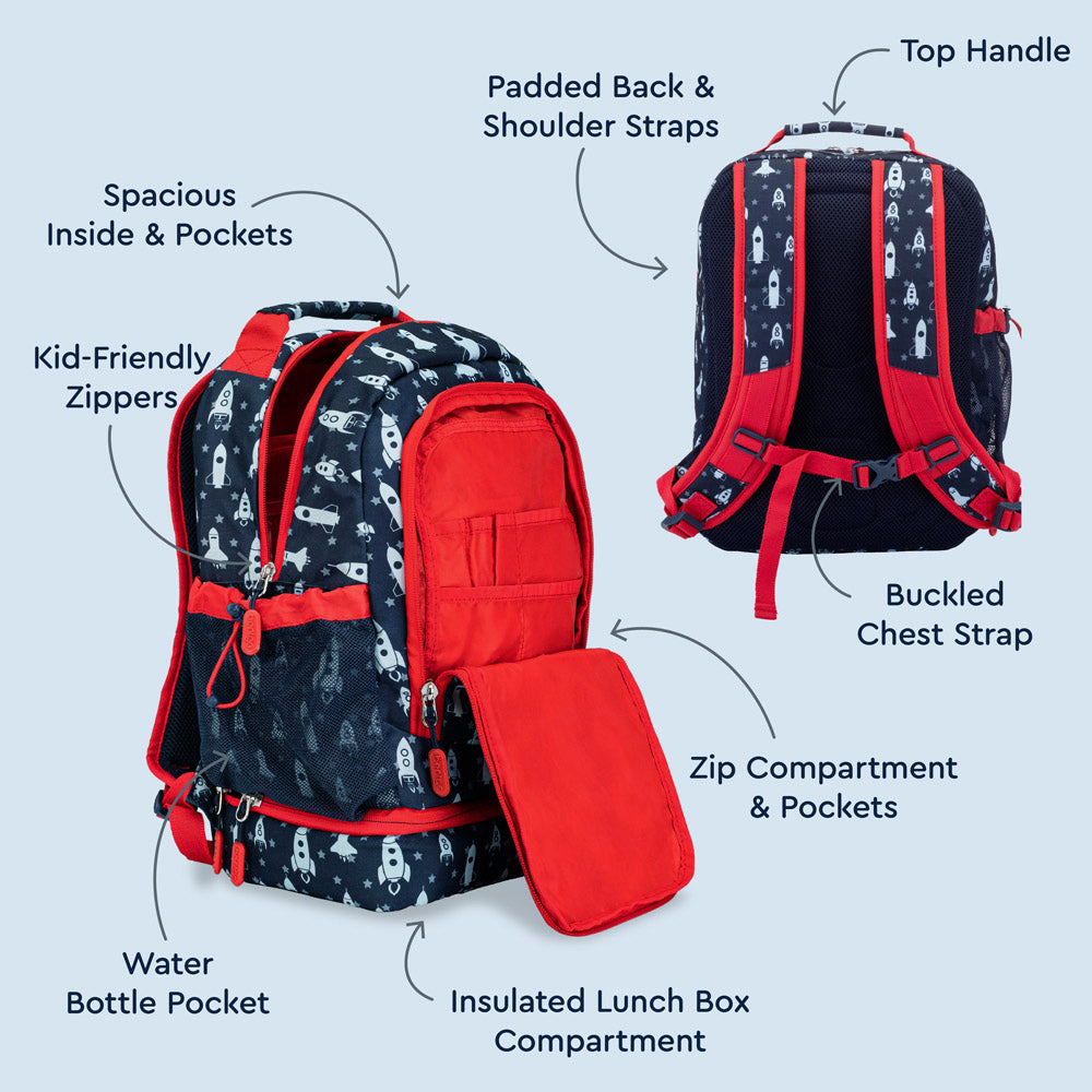 Bentgo® Kids Backpack & Lunch Bag | Space Rockets