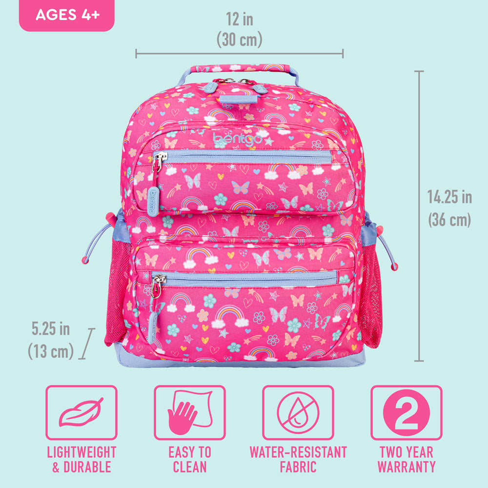 Bentgo® Kids Backpack | Rainbows and Butterflies