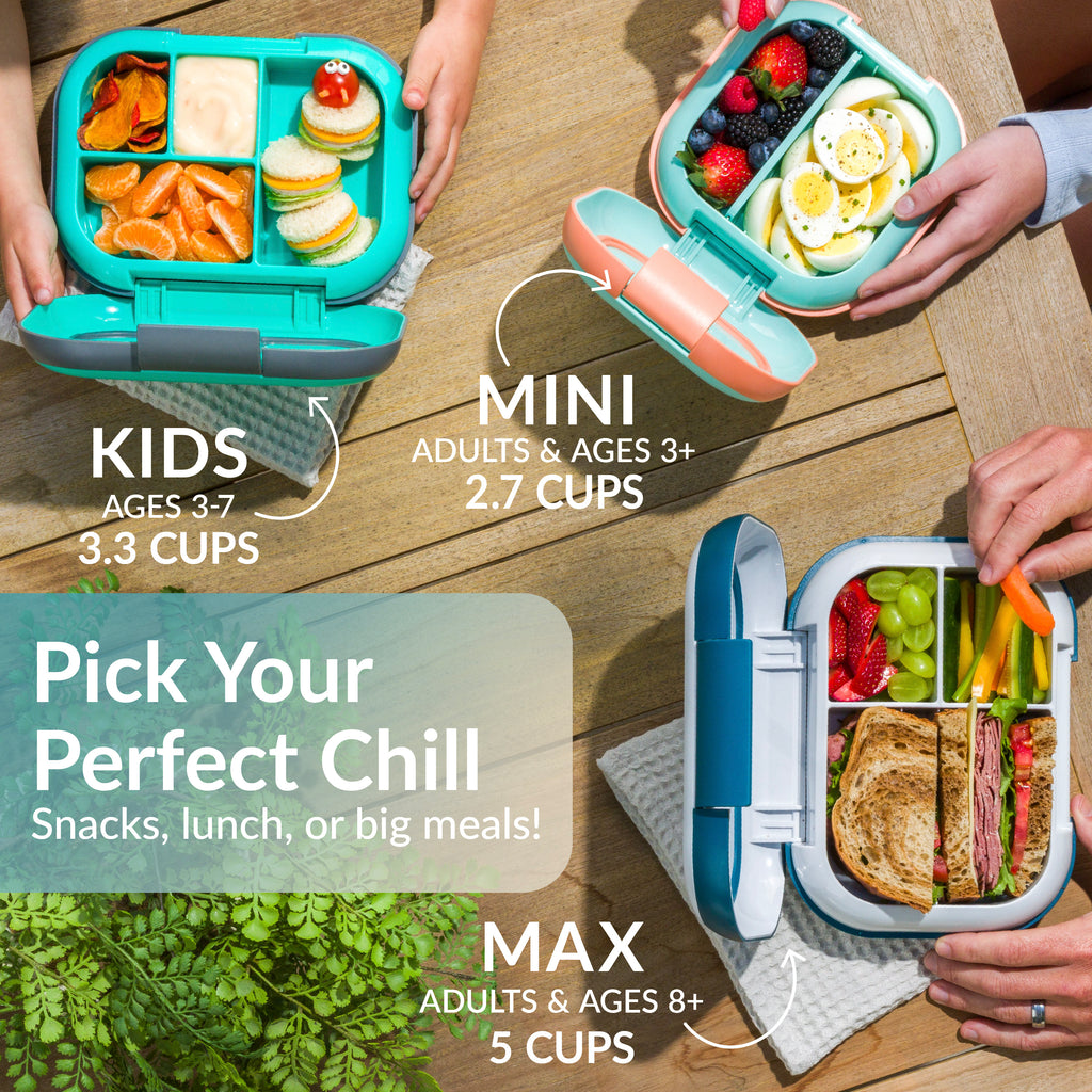 Bentgo® Chill Max Lunch Box  - Bone and Glacier Blue | Pick Your Perfect Chill - Snacks, Lunch, Or Big Meals