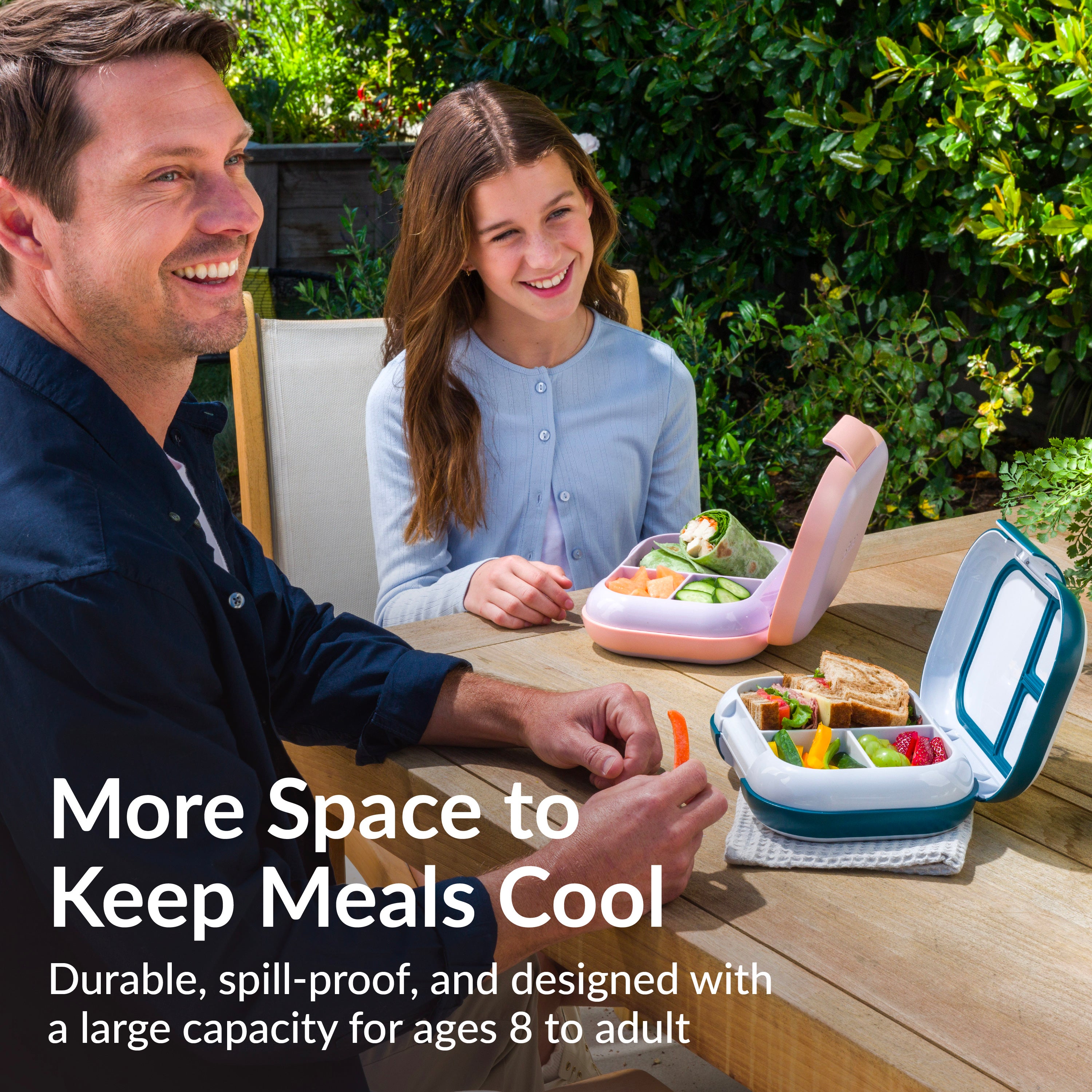 Bentgo® Chill Max Lunch Box  - Lavender and Peach | More Space To Keep Meals Cool - Durable, Spill-Proof, And Designed With A Larger Capacity For Ages 8 To Adult