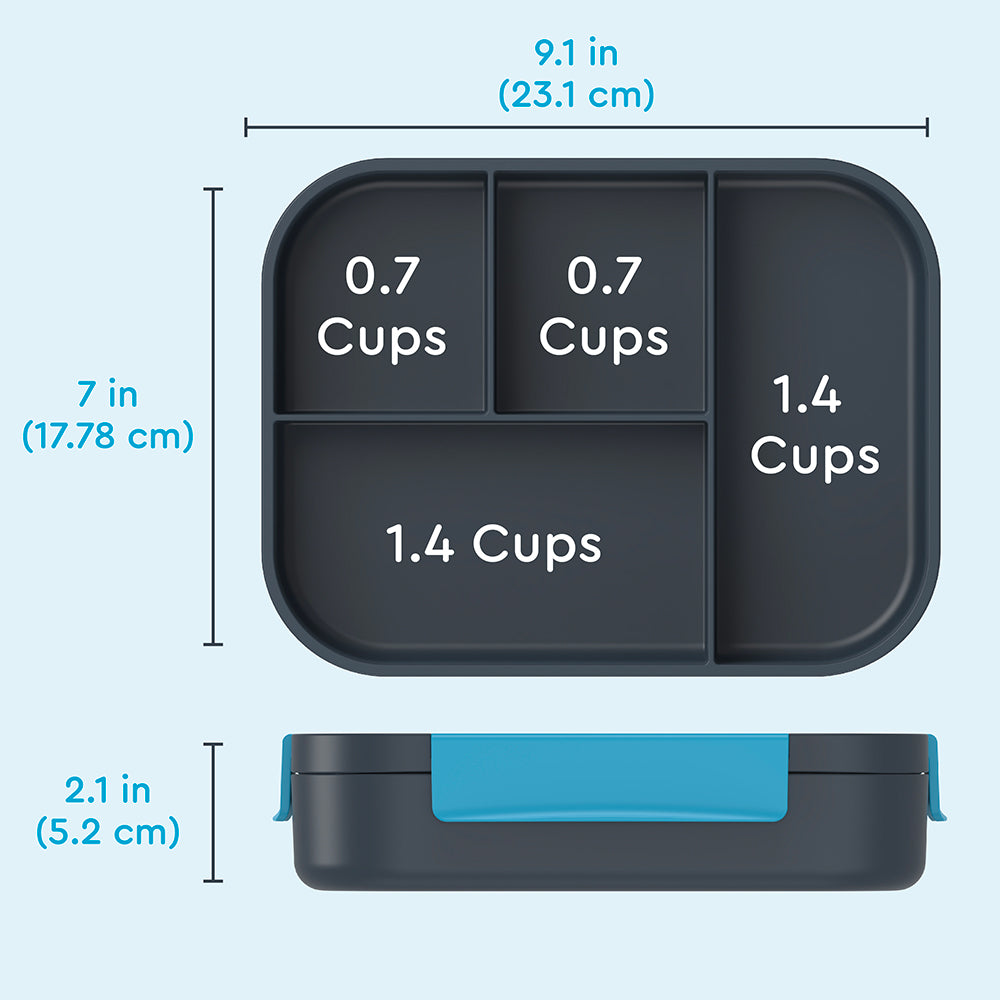 Bentgo® Kids Snap & Go Lunch Box | Dinosaur - Product Dimensions
