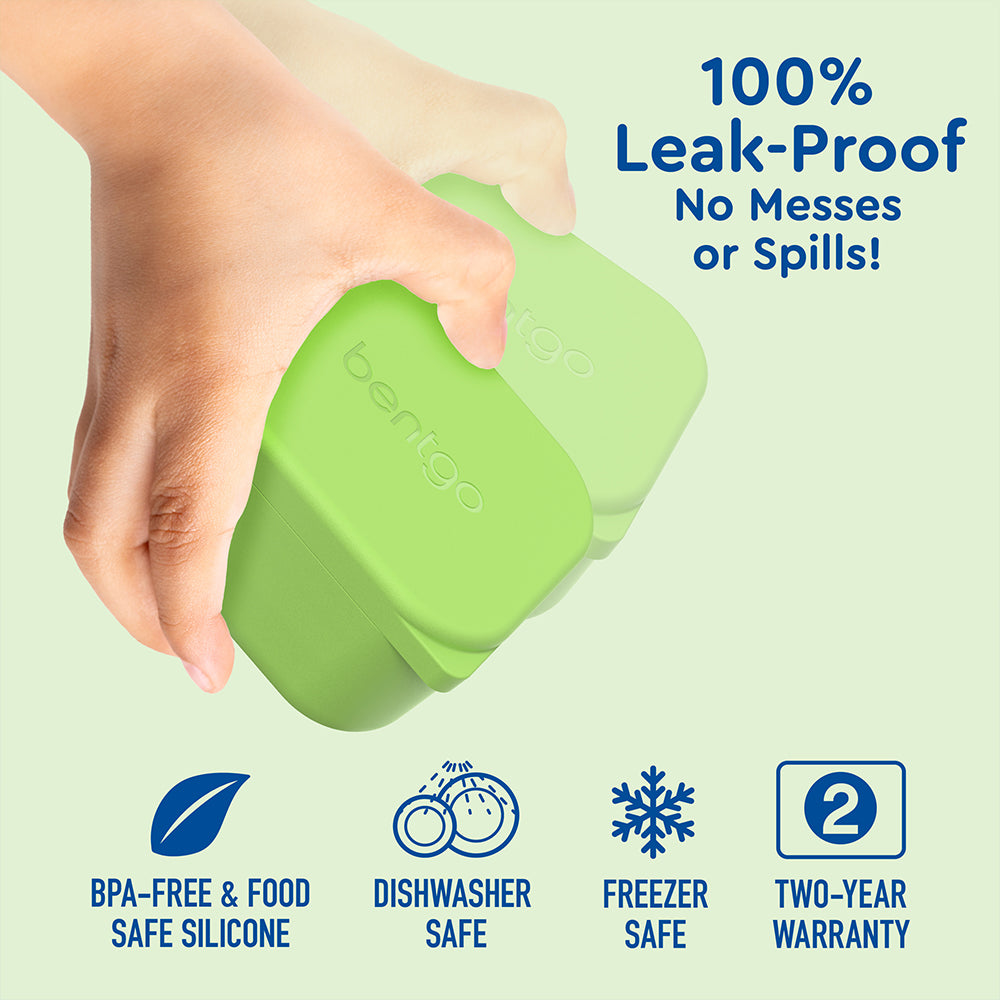 Bentgo® Kids Sidekicks 2-Pack Silicone Container Set - Blue & Green | 100% Leak-Proof For No Messes Or Spills And Two-Year Warranty