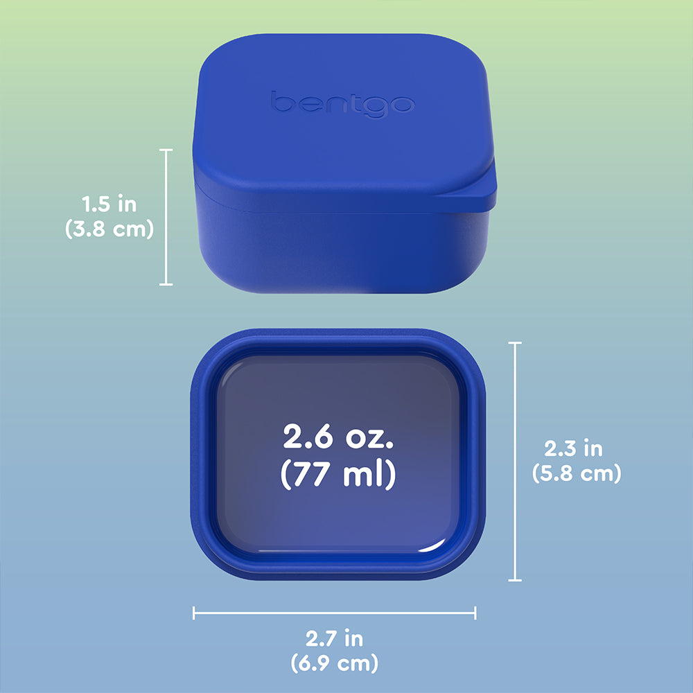 Blue and Green | Bentgo® Kids Sidekicks 2-Pack Silicone Container Set - Blue & Green | Dimensions