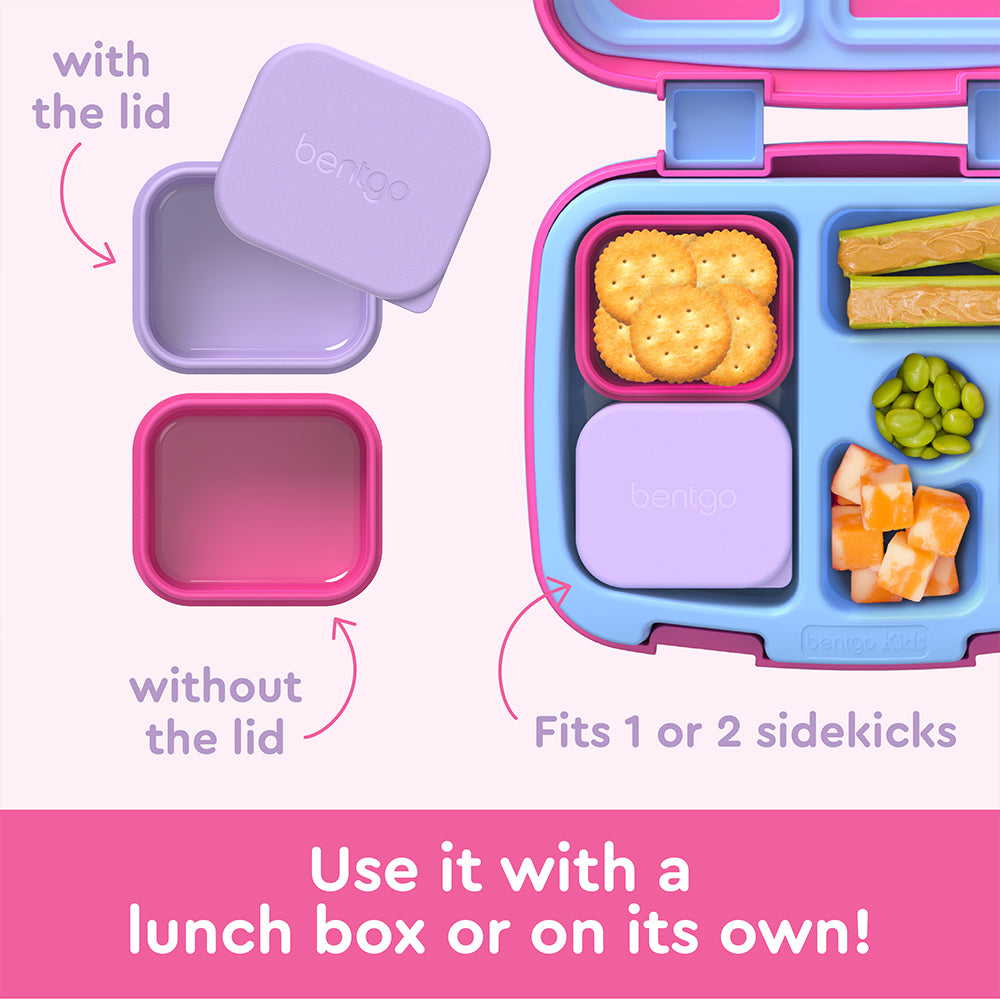 Lavender and Pink | Bentgo® Kids Sidekicks 2-Pack Silicone Container Set - Lavender & Pink | Use It With A Lunch Box Or On Its Own