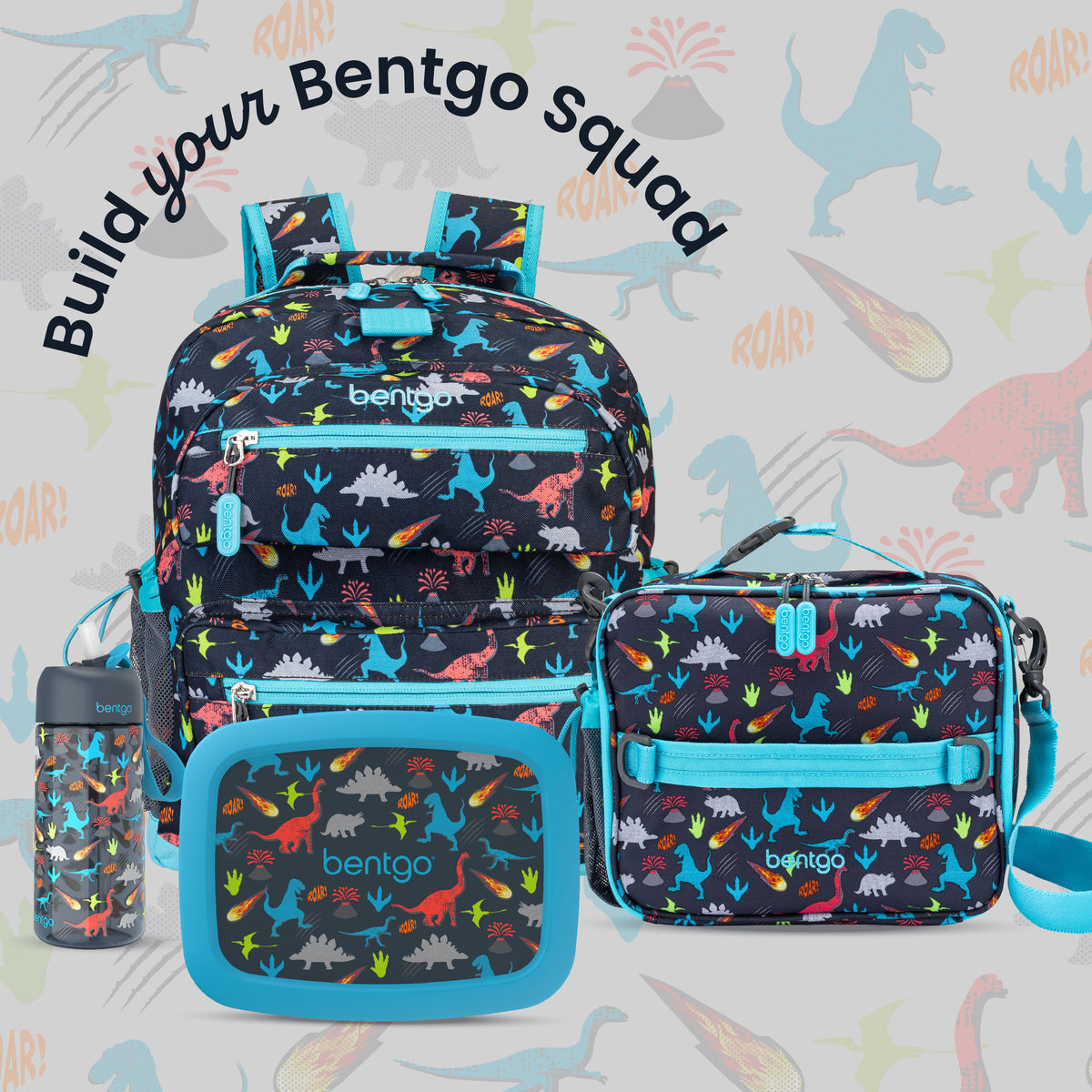 Bentgo Kids Prints Lunch Box - Dinosaur | Kids Lunch Box - Build Your Bentgo Squad