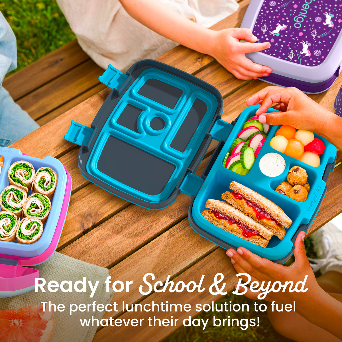 Bentgo Kids Prints Lunch Box - Mermaid Scales | Ready For School & Beyond - The Perfect Lunchtime Solution To Fuel Whatever Their Day Brings!