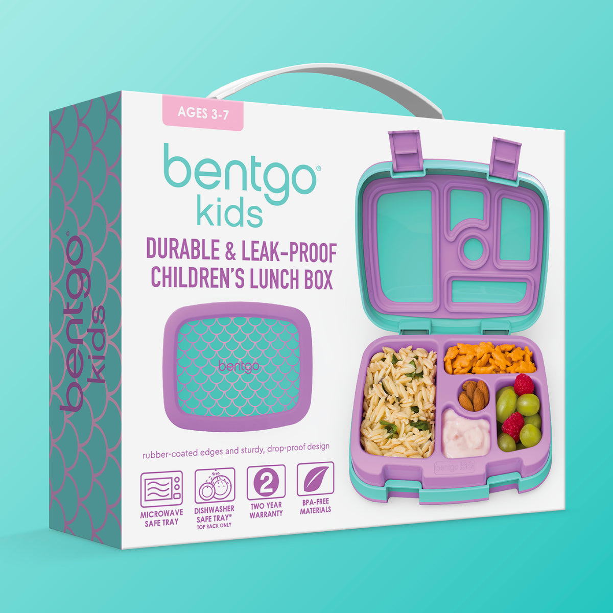 Bentgo Kids Prints Lunch Box - Mermaid Scales | Kids Lunch Box Packaging