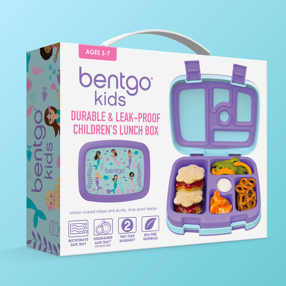 Bentgo Kids Prints Lunch Box - Mermaids in the Sea | Kids Lunch Box Packaging