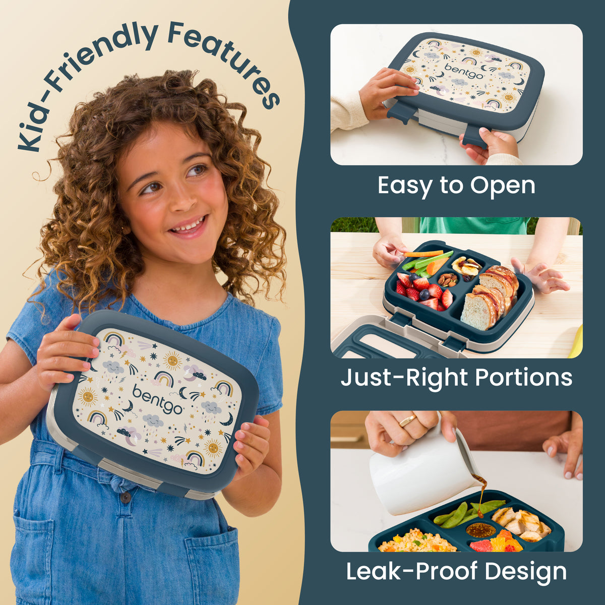 Bentgo Kids Prints Lunch Box - 
Friendly Skies | Kids Lunch Box Packed With Kid-Friendly Features Such As Easy To Open, Just-Right Portions And Leak-Proof Design